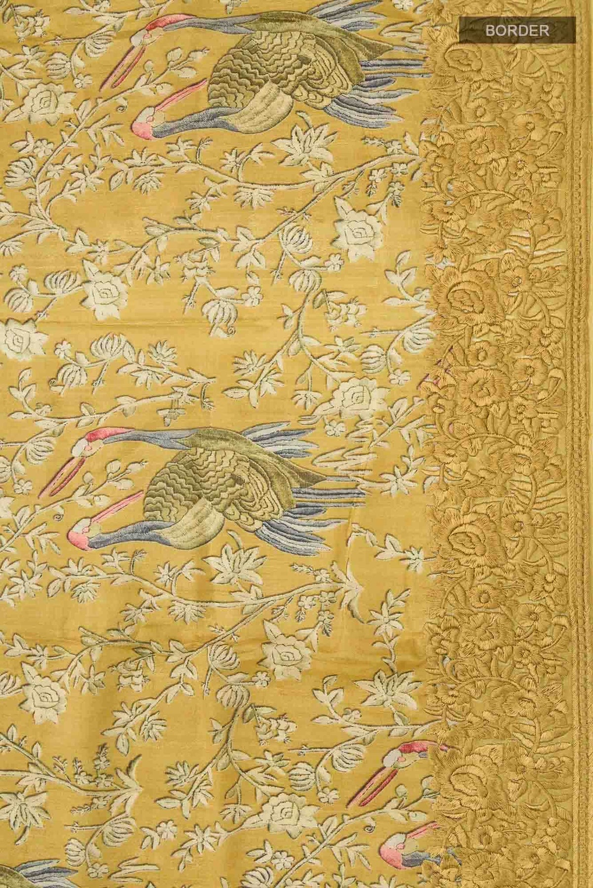 Mustard Bhagalpuri Tussar Silk Saree