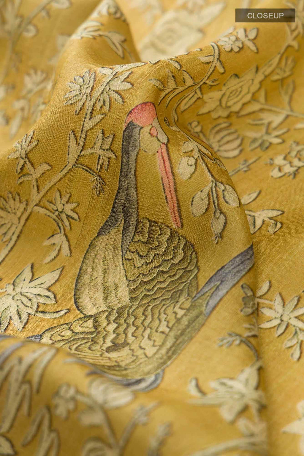 Yellow Bhagalpuri Tussar Silk Saree