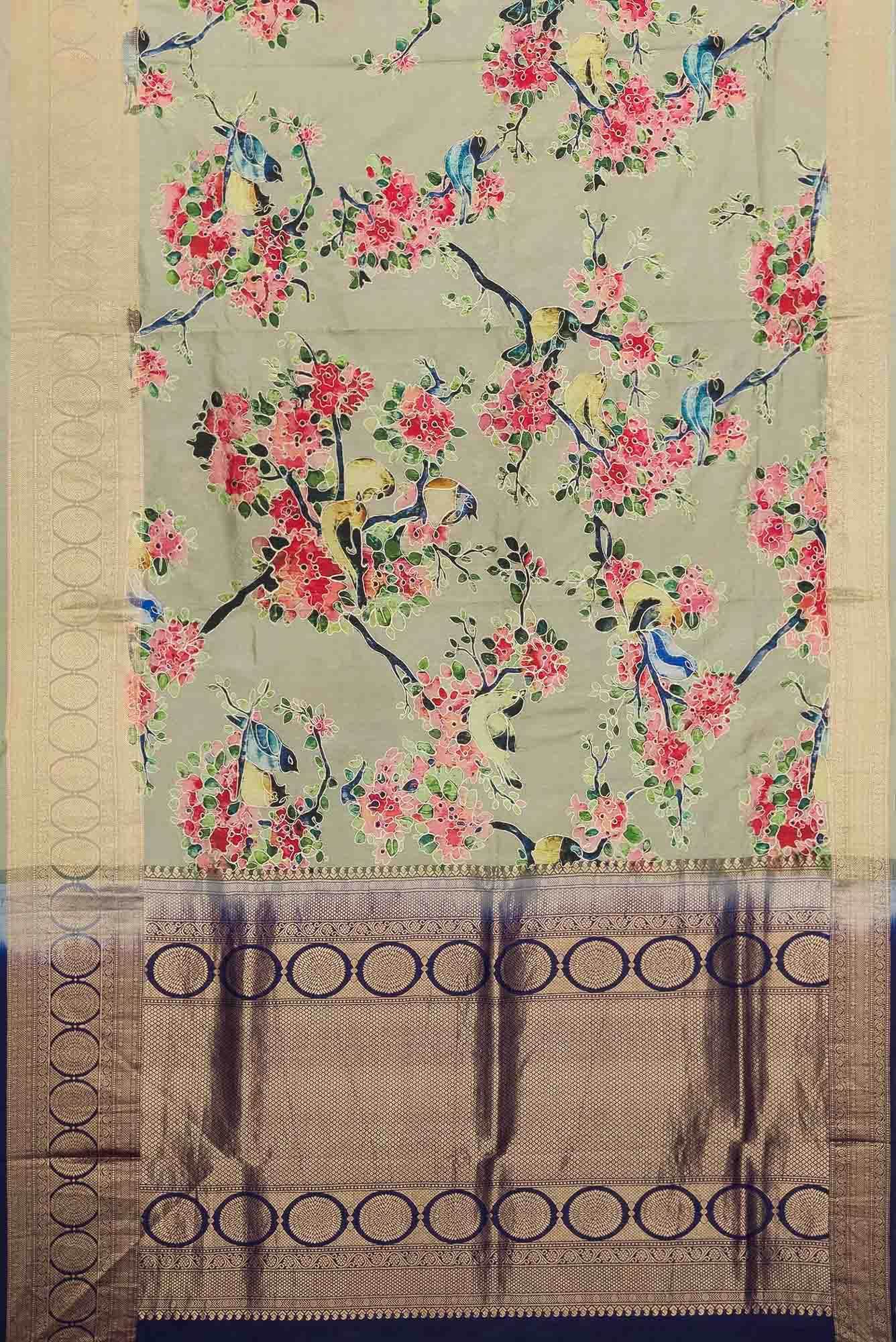 Beige Dual Tone Kanchipuram Silk Saree