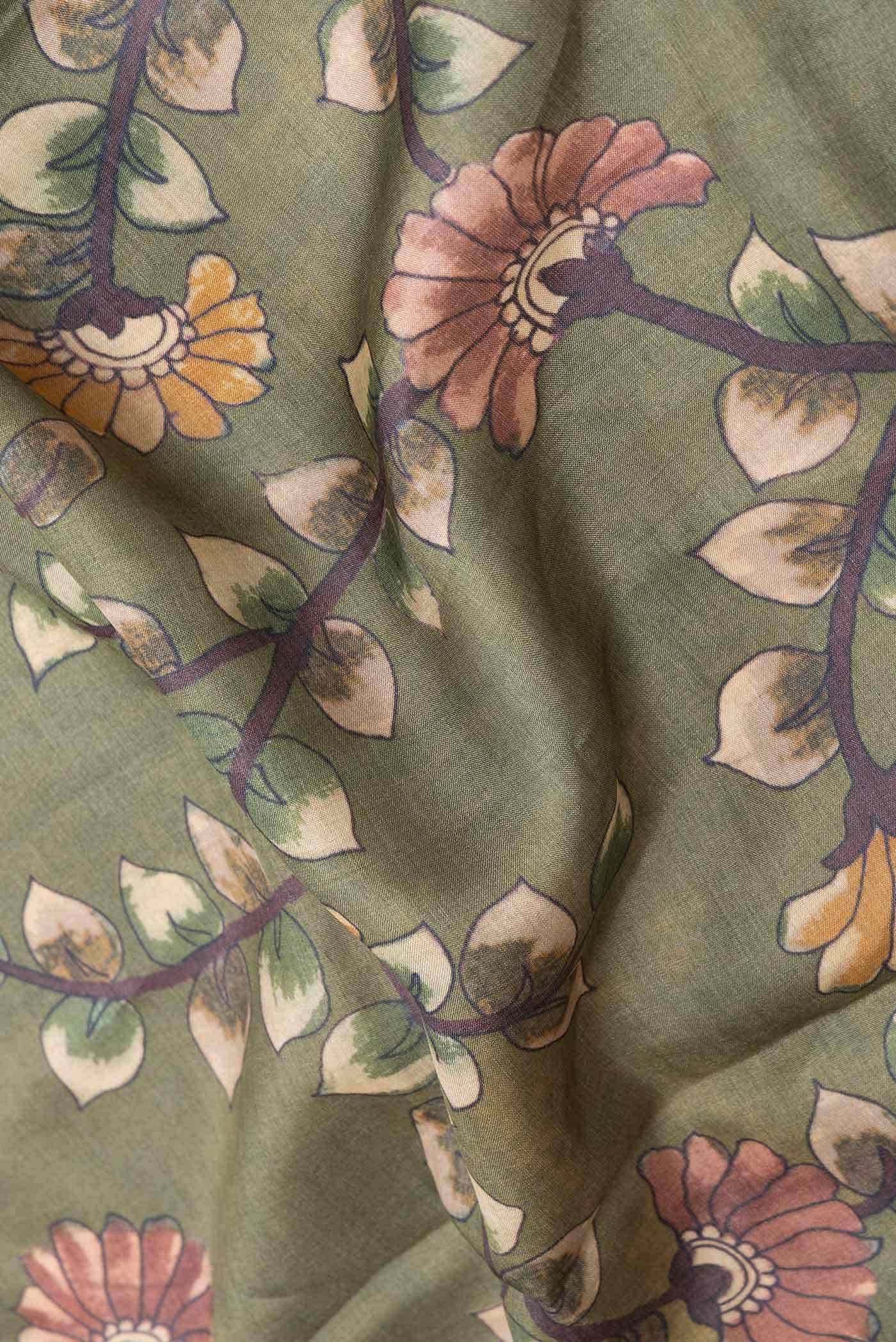 Green Dual Tone Tussar Silk Saree