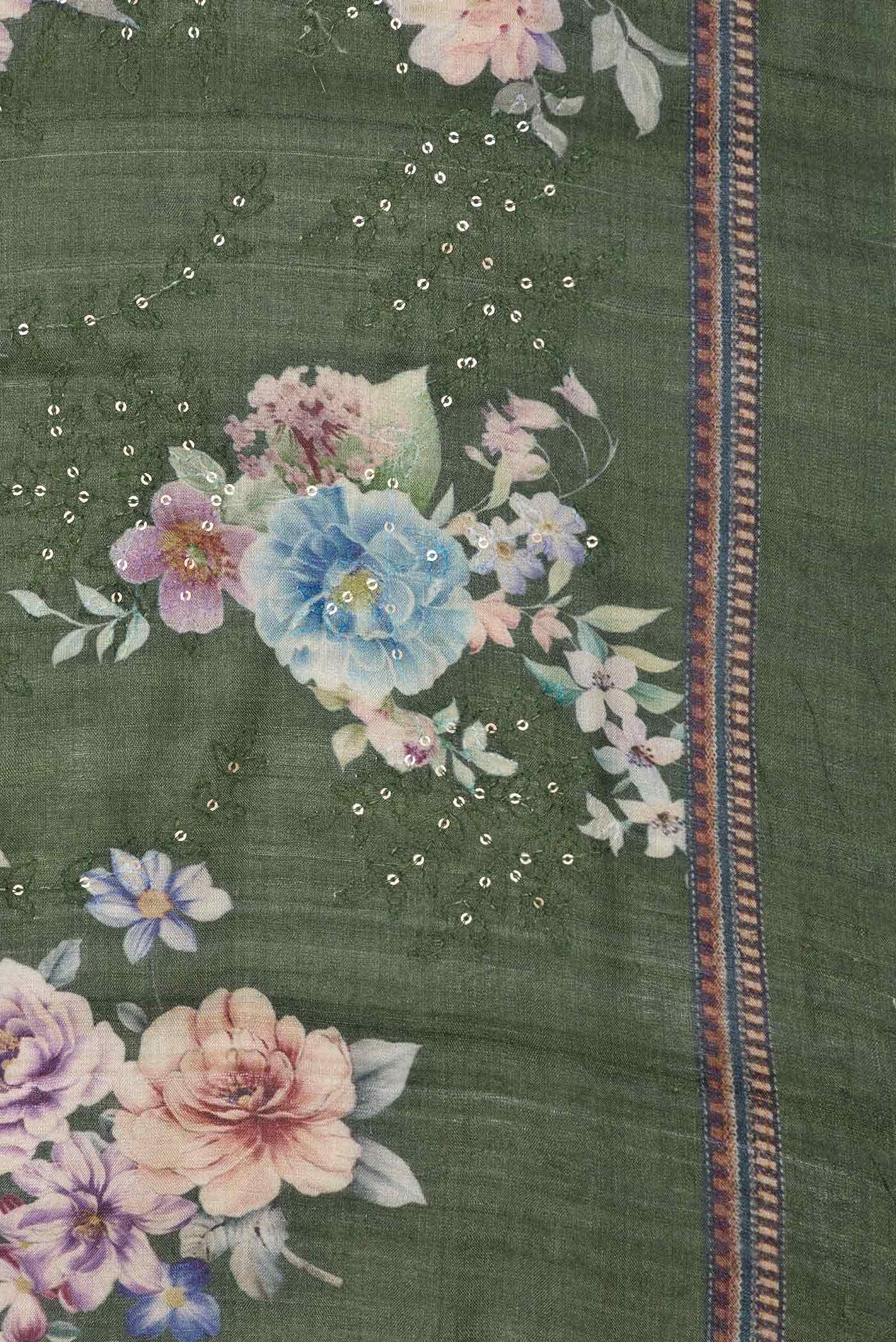 Green Dual Tone Tussar Silk Saree