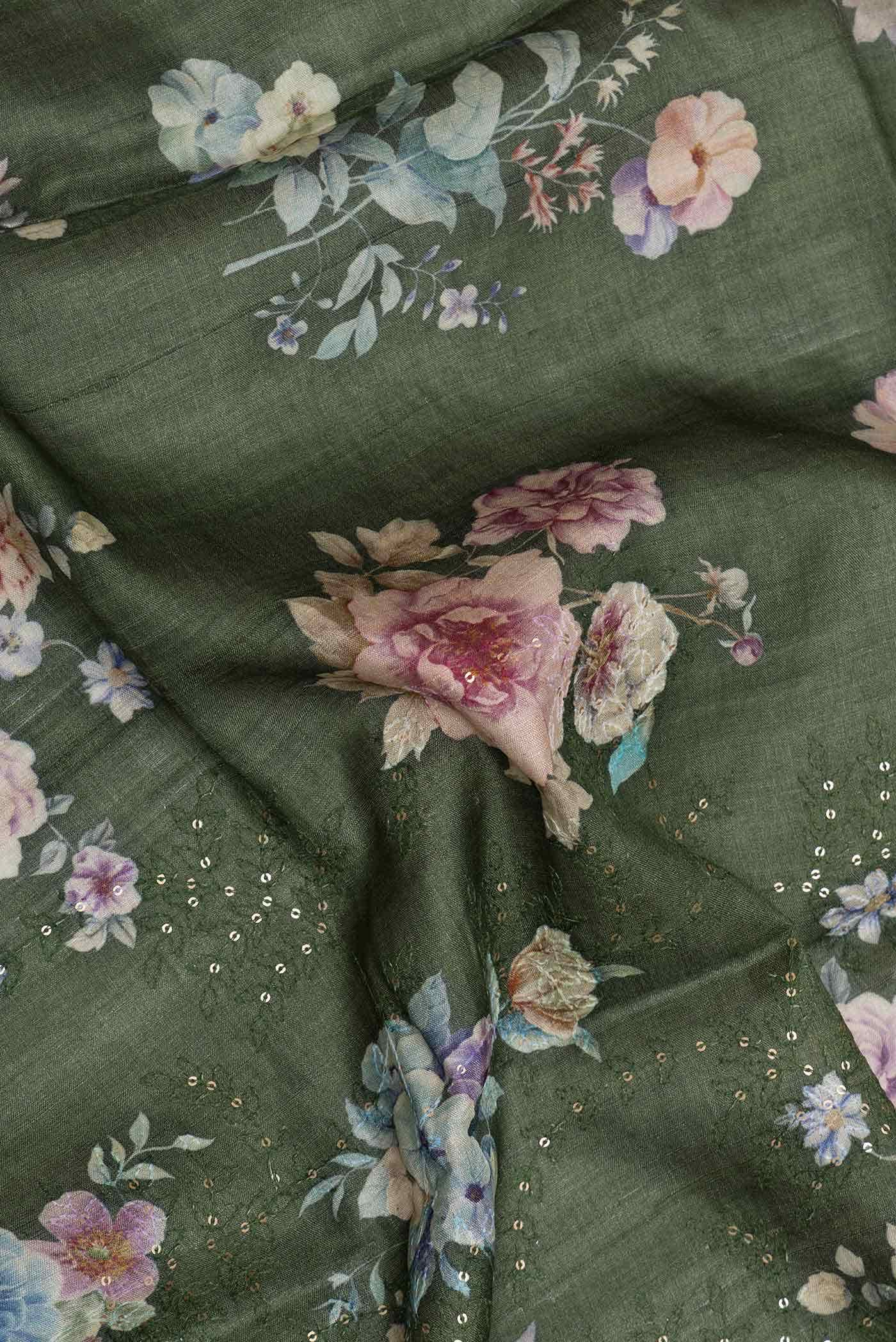 Green Dual Tone Tussar Silk Saree