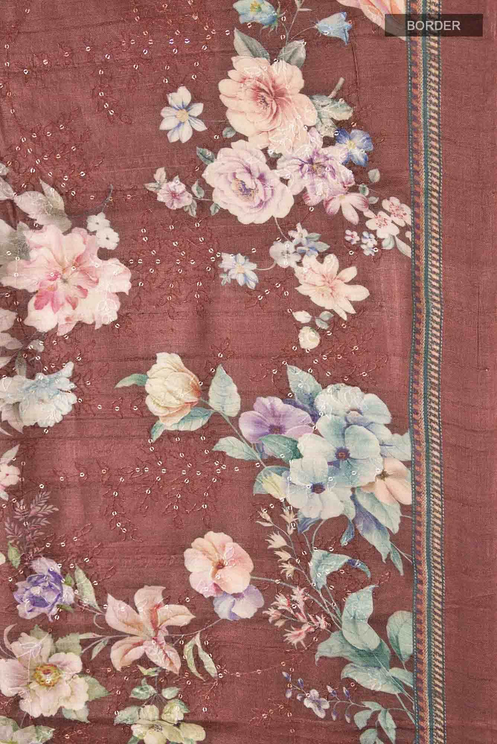 Brown Bhagalpuri Tussar Silk Saree
