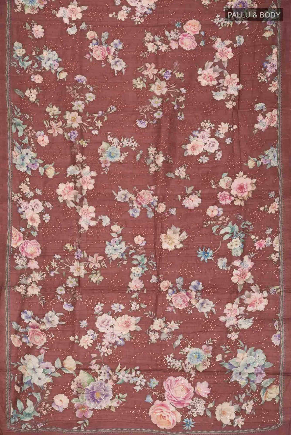 Brown Bhagalpuri Tussar Silk Saree