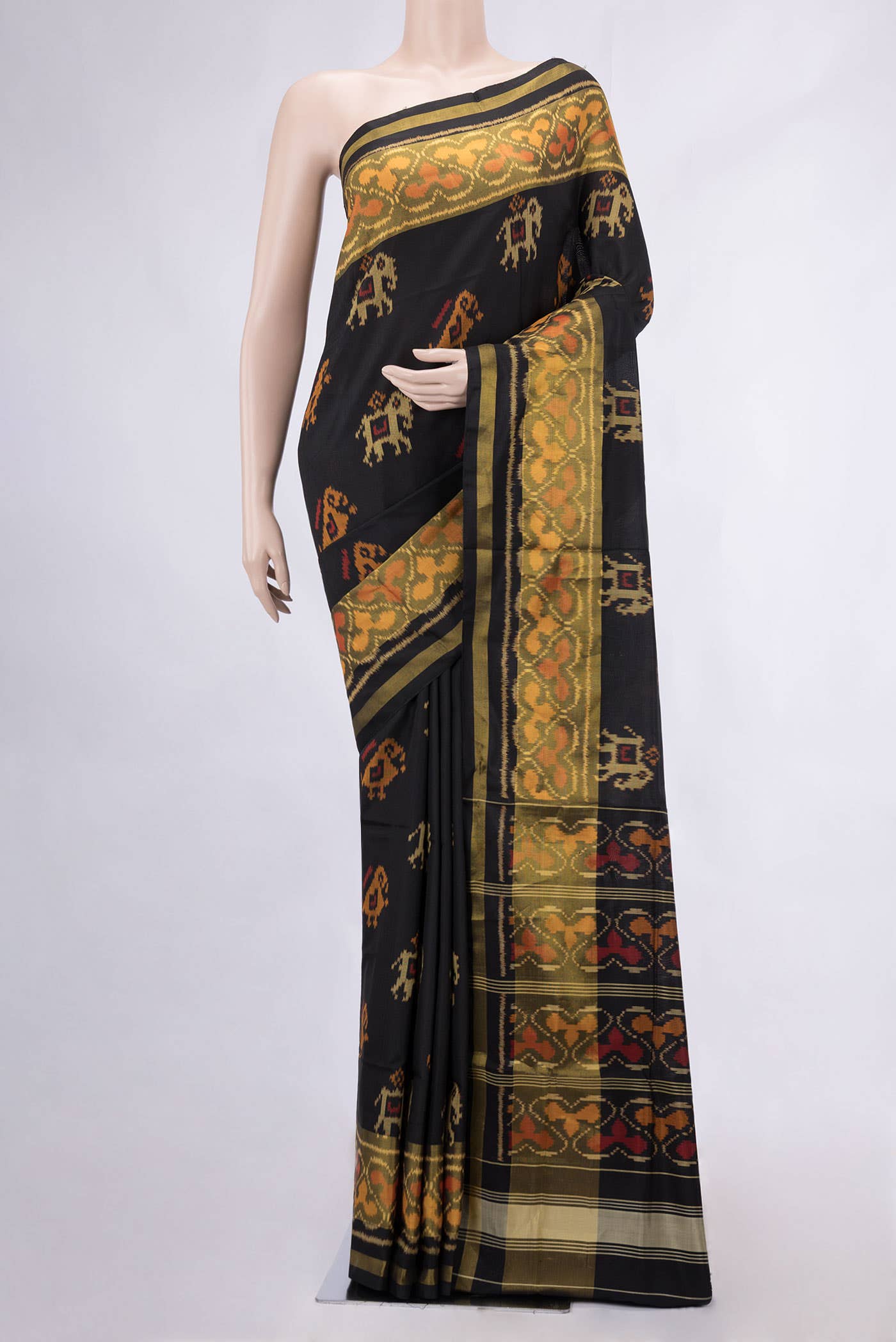 Black Rajkot Patola Silk Saree