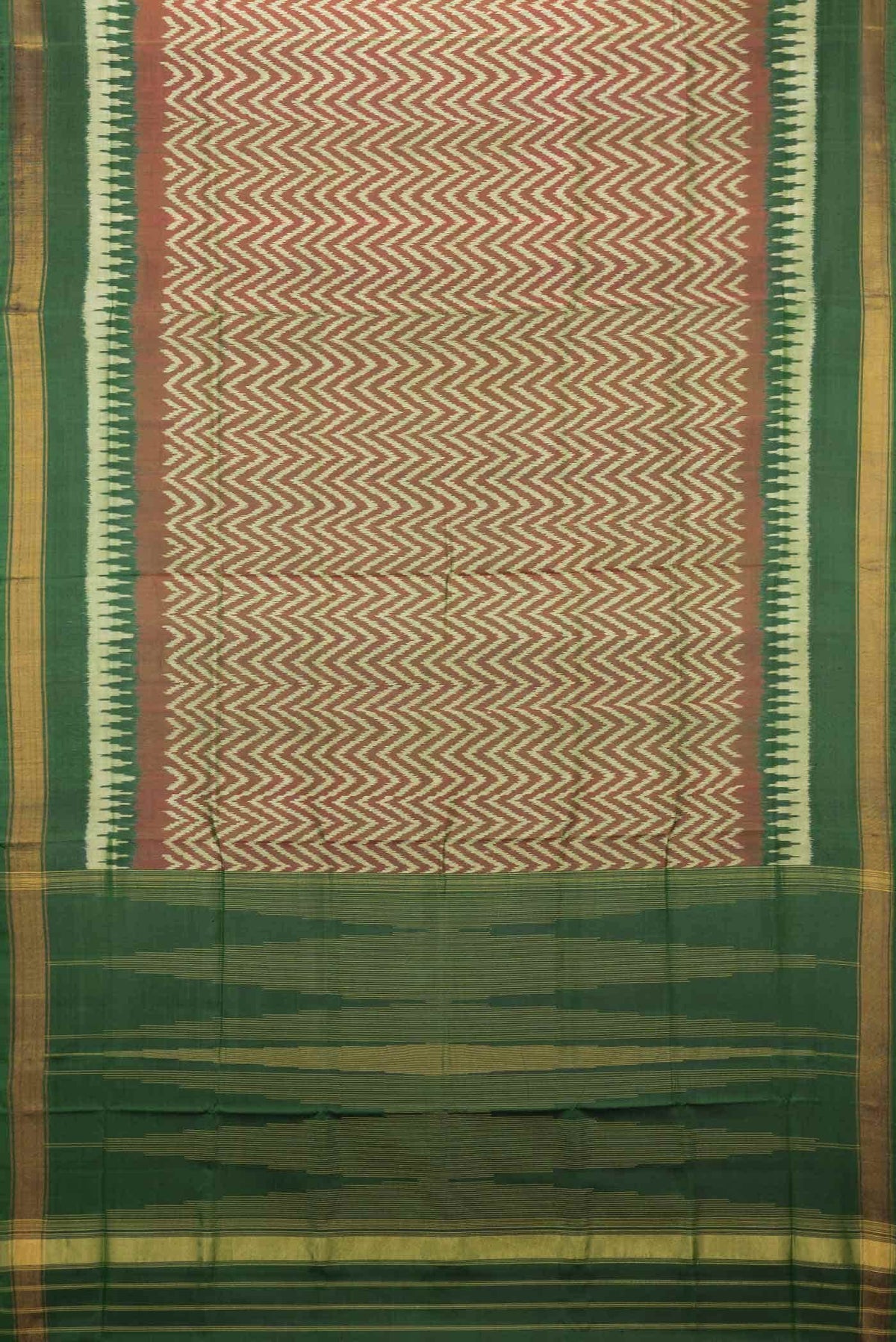 Brown with Green Color Rajkot Patola Silk Saree