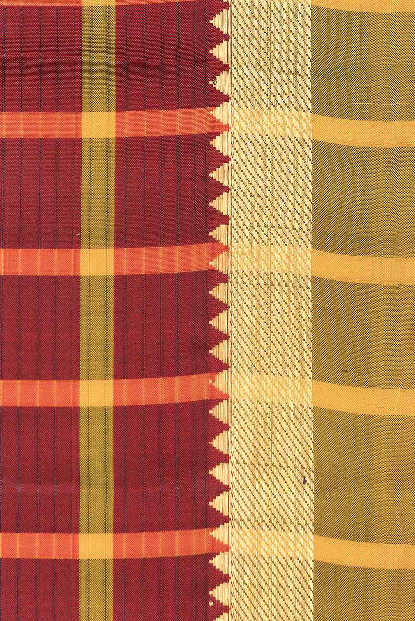Maroon Dual Tone Kanchipuram Silk Saree