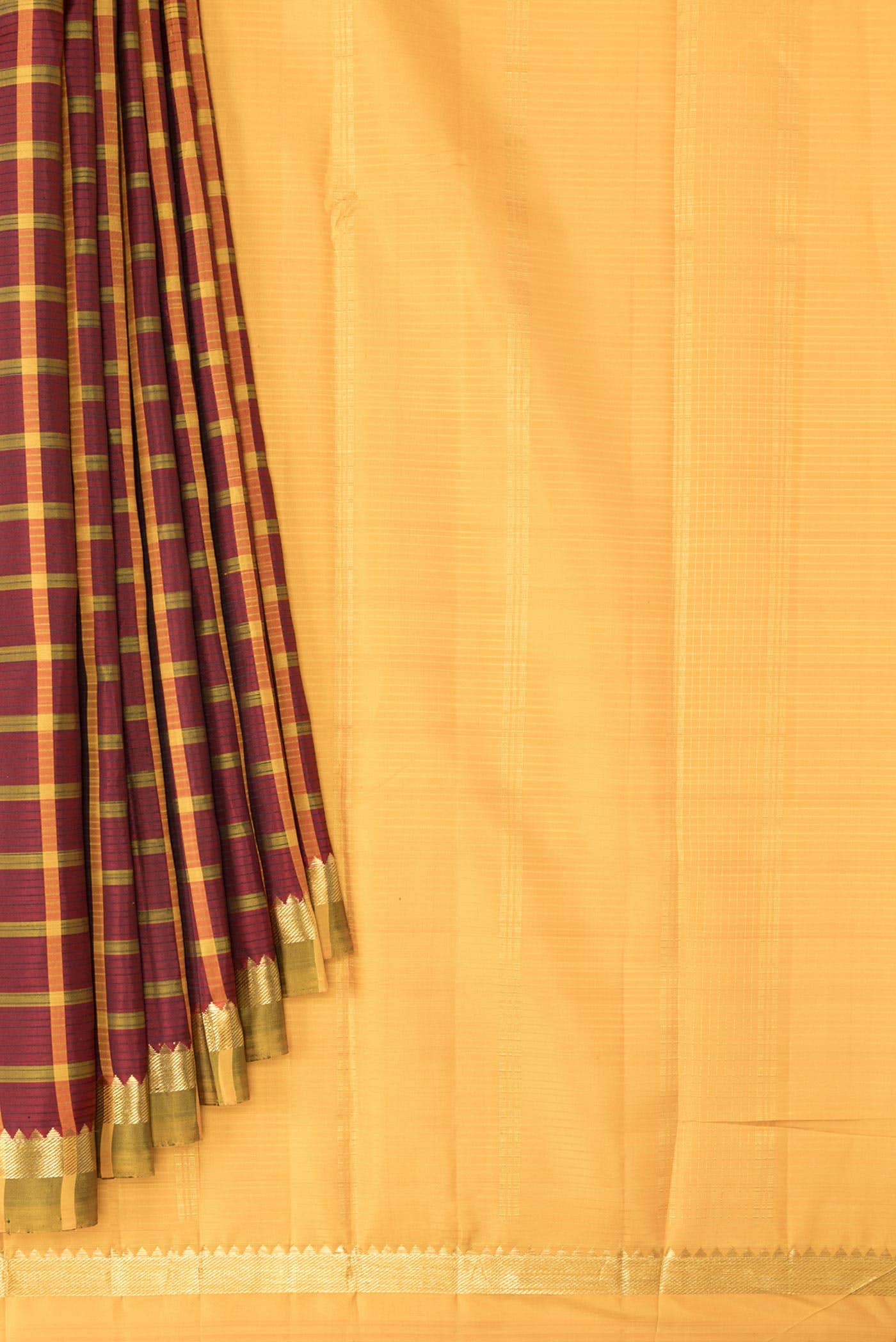 Maroon Dual Tone Kanchipuram Silk Saree
