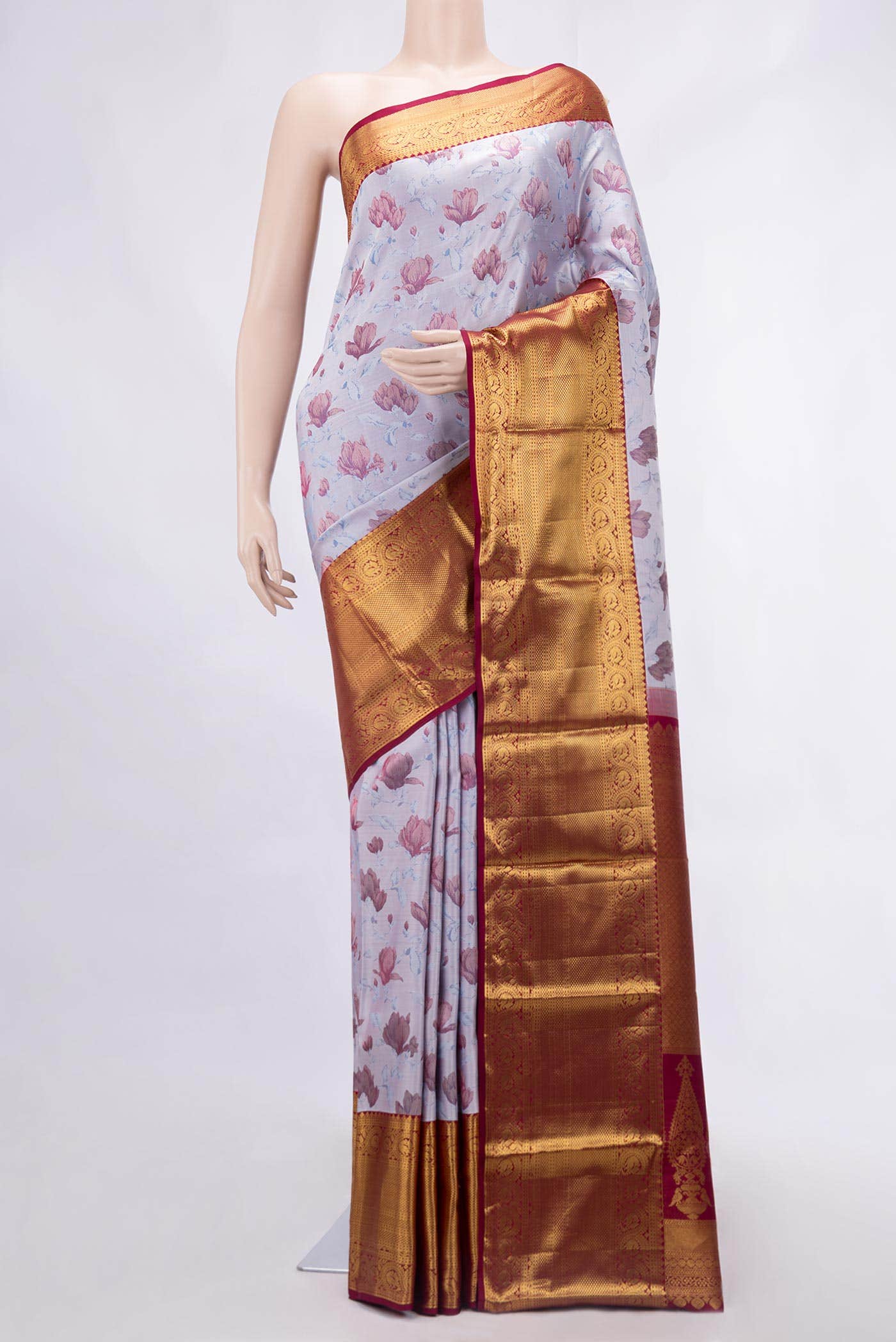 Lavender Kanchipuram Silk Saree