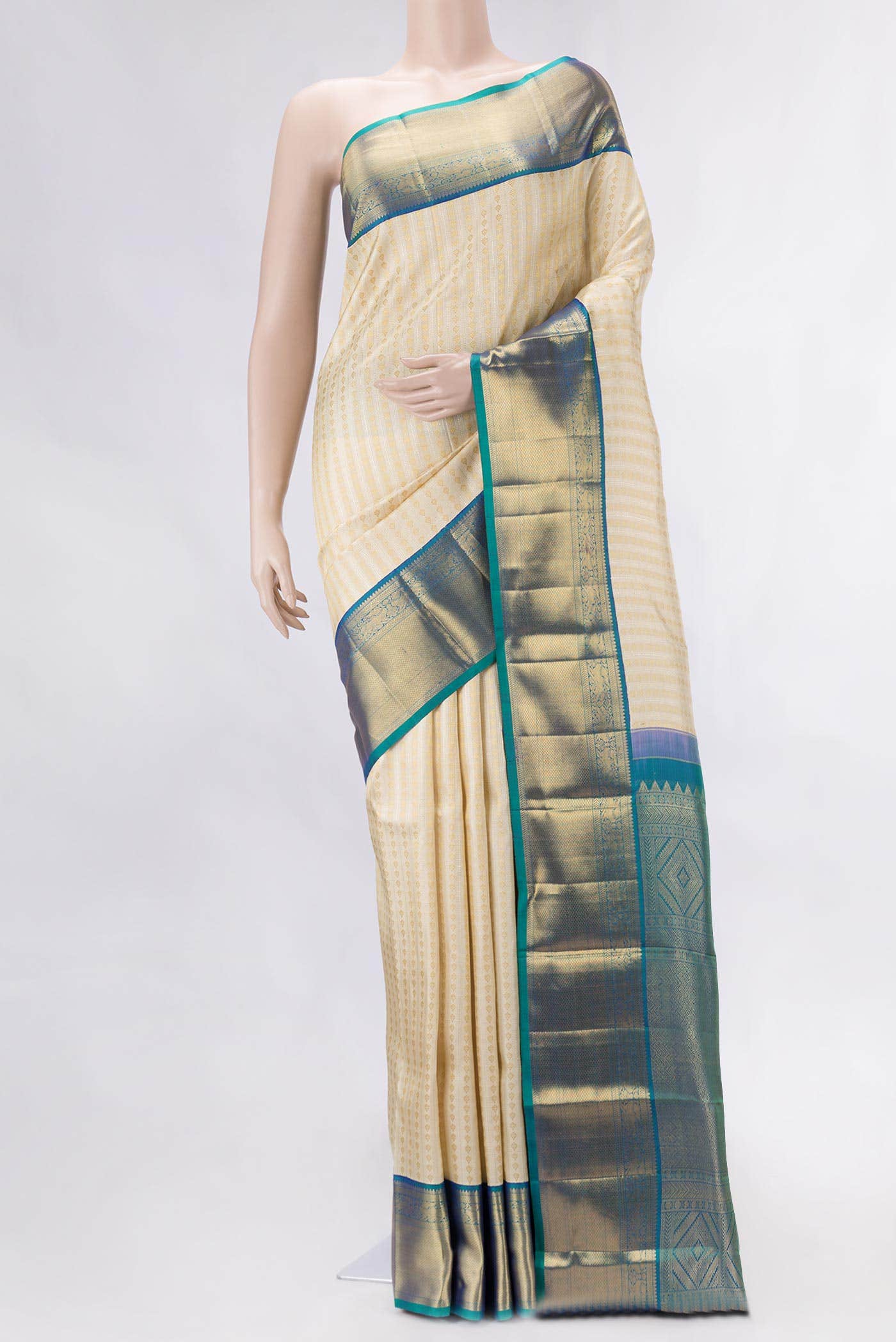 Sandal Dual Tone Kanchipuram Silk Saree