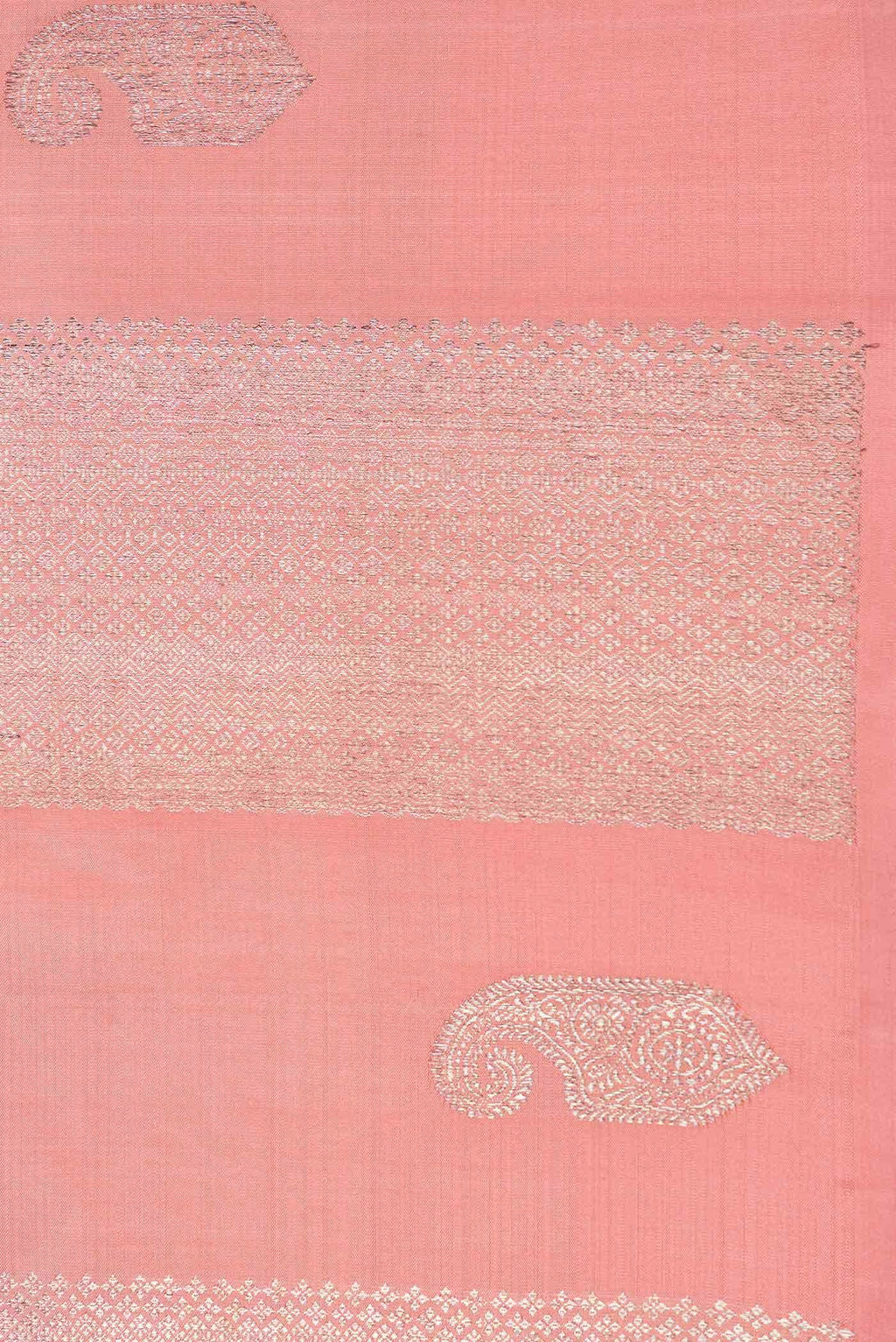 Peach Dual Tone Kanchipuram Silk Saree