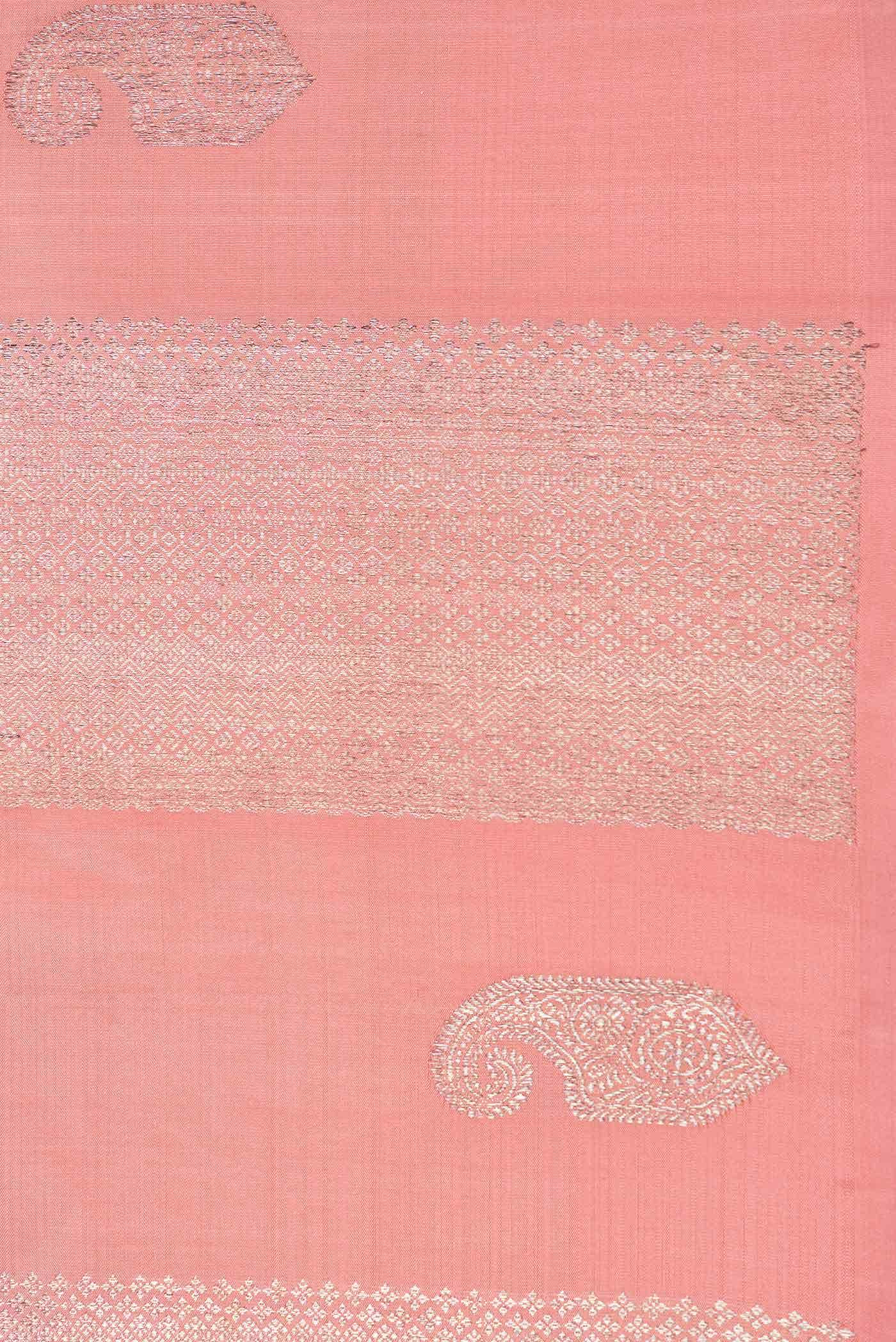 Peach Dual Tone Kanchipuram Silk Saree