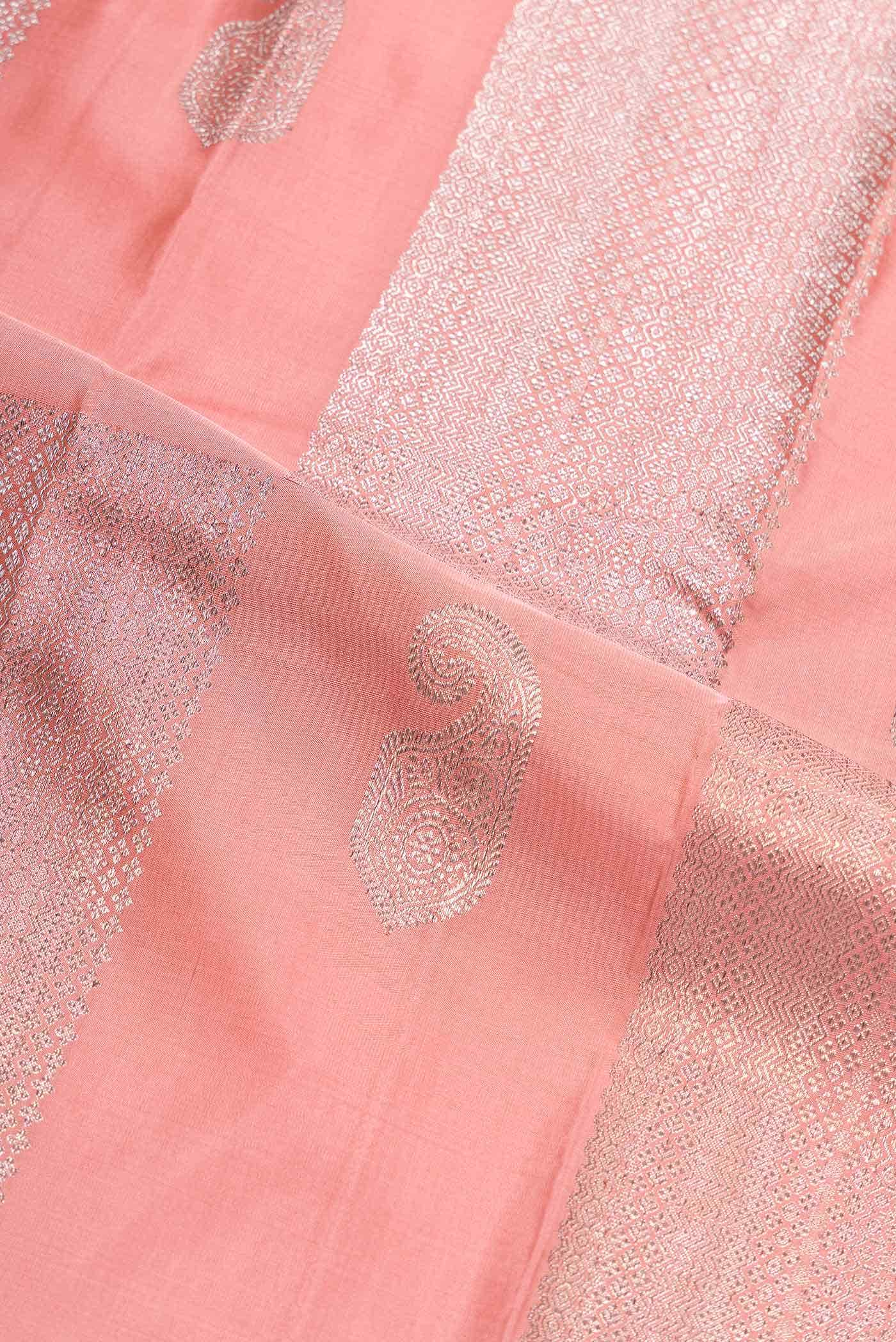 Peach Dual Tone Kanchipuram Silk Saree