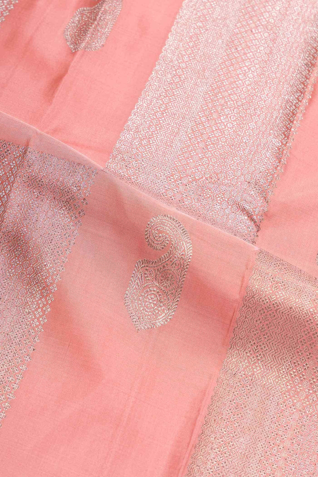 Peach Dual Tone Kanchipuram Silk Saree