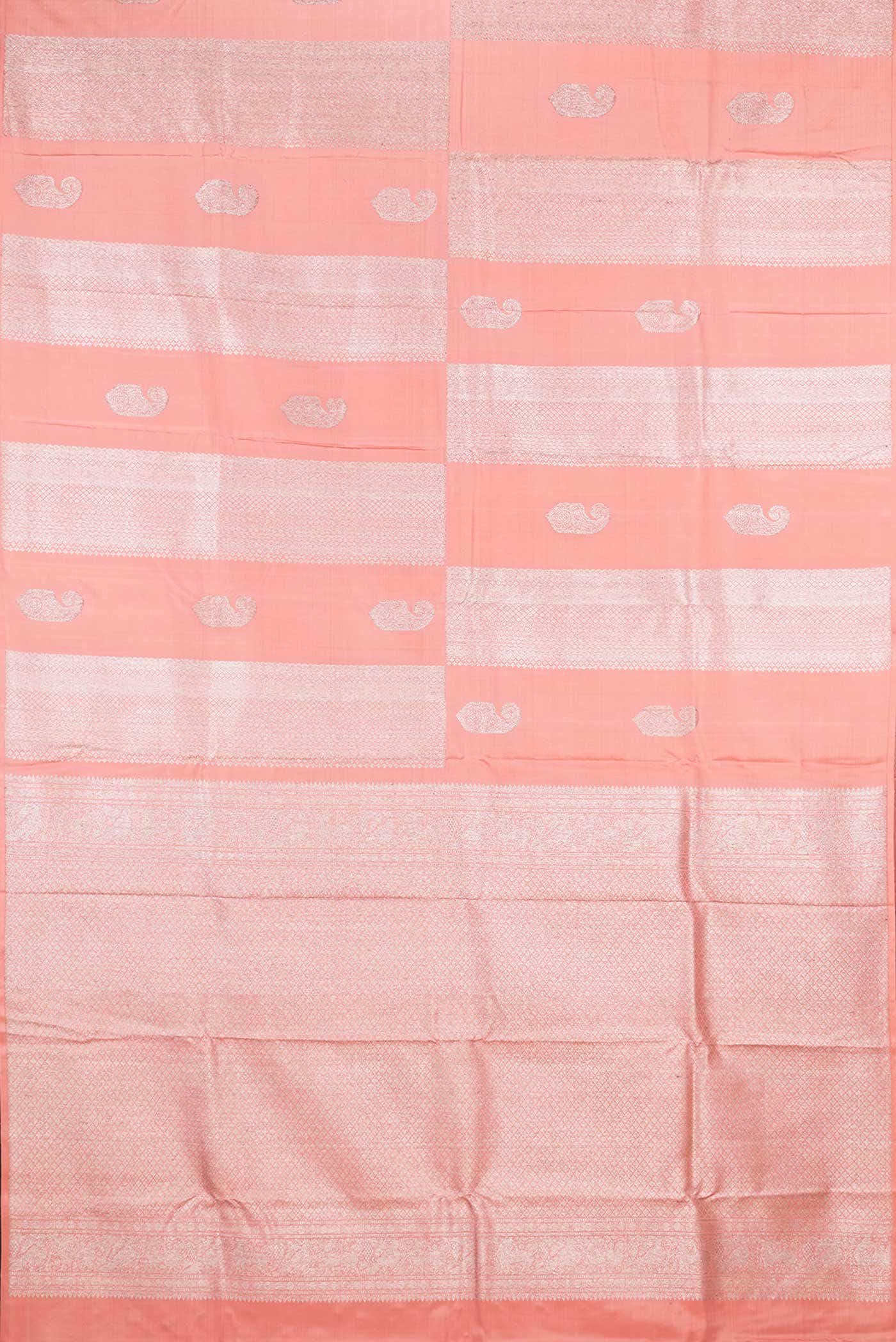 Peach Dual Tone Kanchipuram Silk Saree