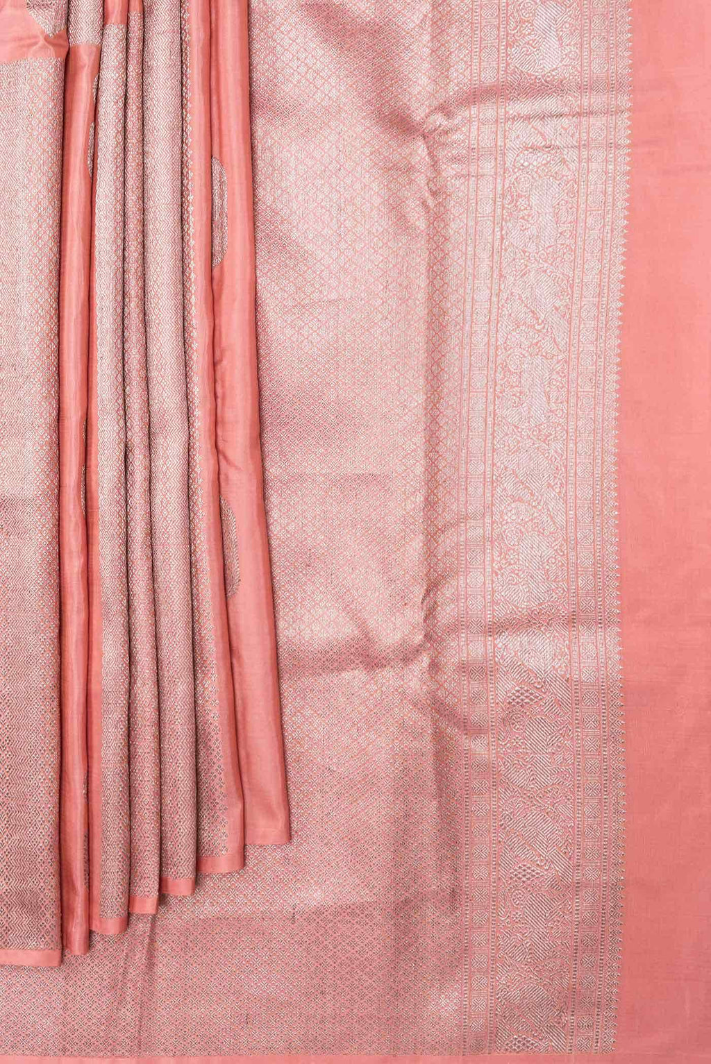 Peach Dual Tone Kanchipuram Silk Saree