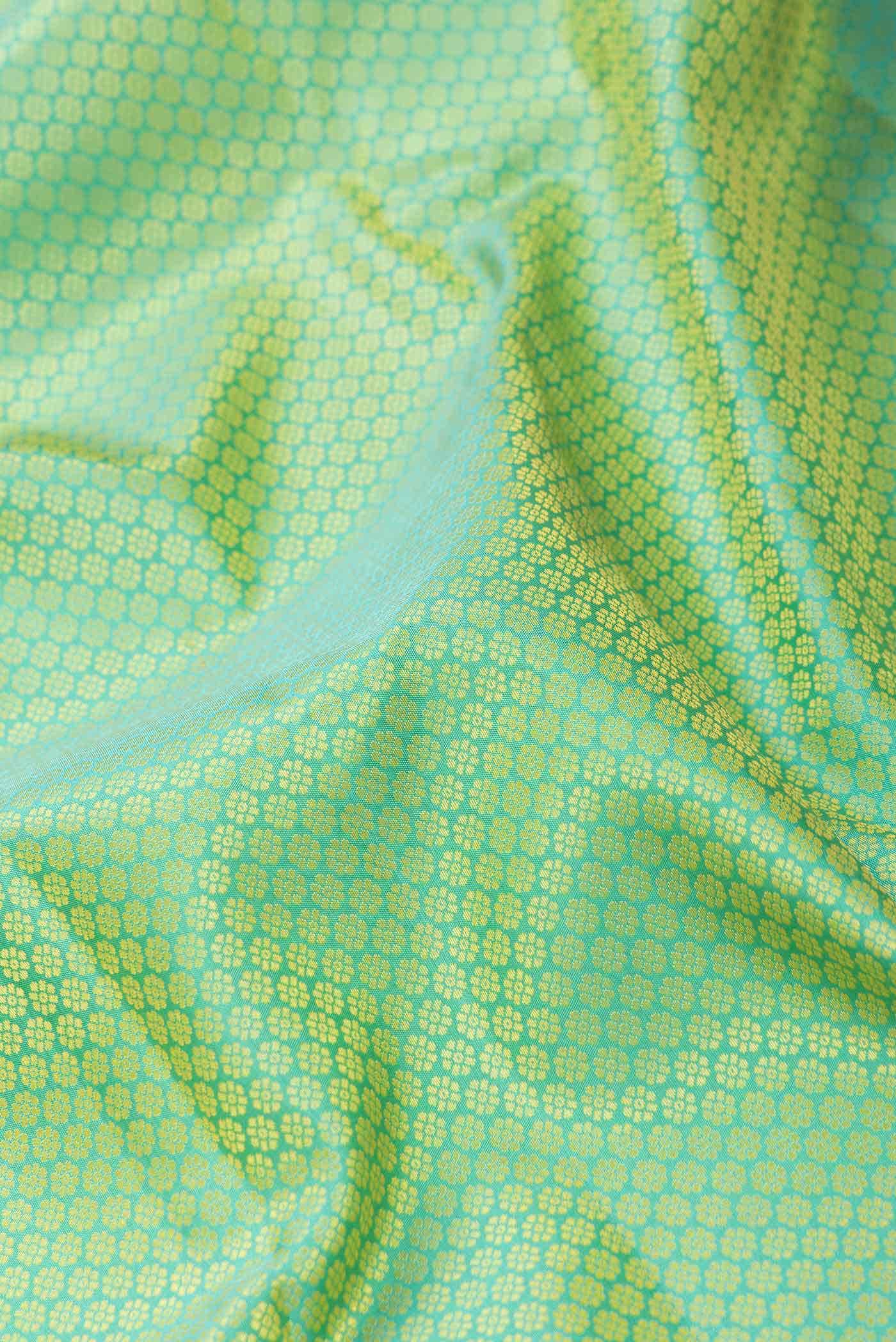 Light Green Dual Tone Kanchipuram Silk Saree