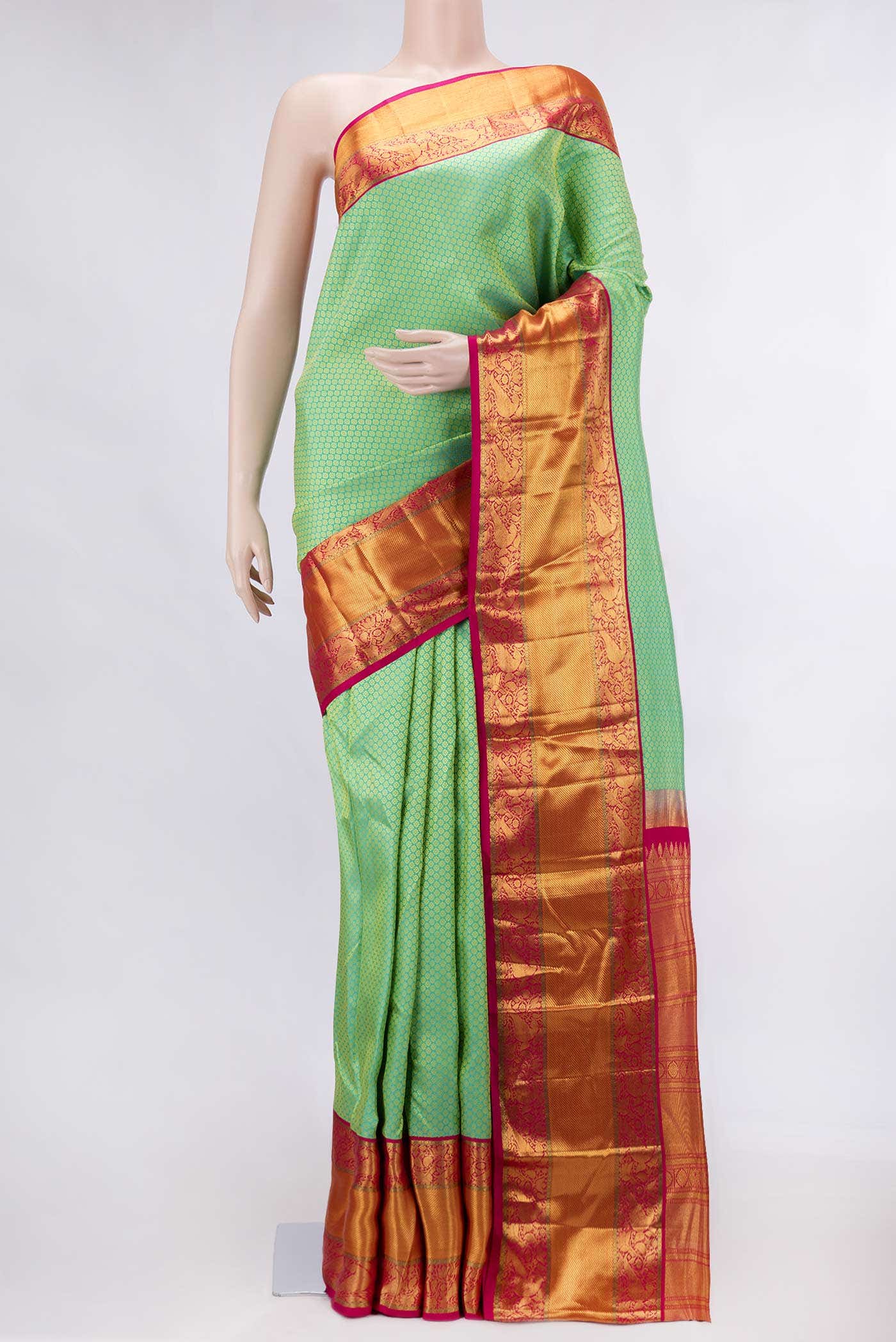 Light Green Dual Tone Kanchipuram Silk Saree
