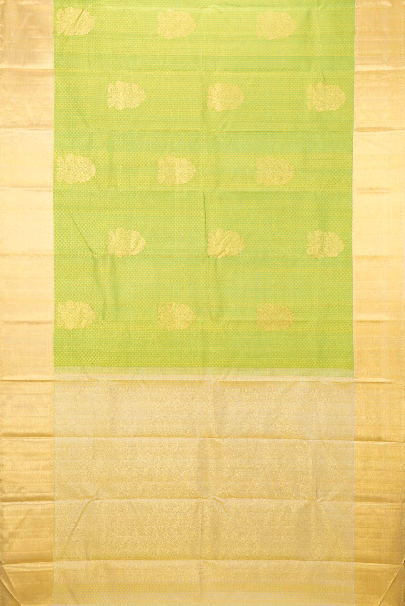 Parrot Green Dual Tone Kanchipuram Silk Saree