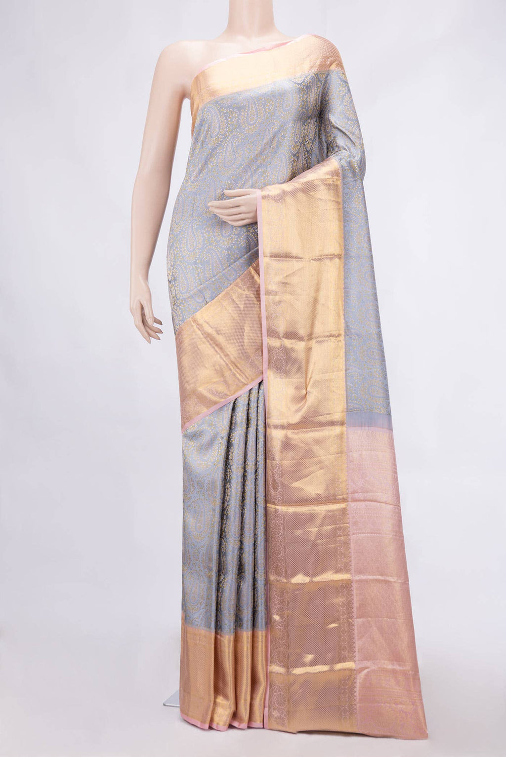 Light Blue Dual Tone Kanchipuram Silk Saree