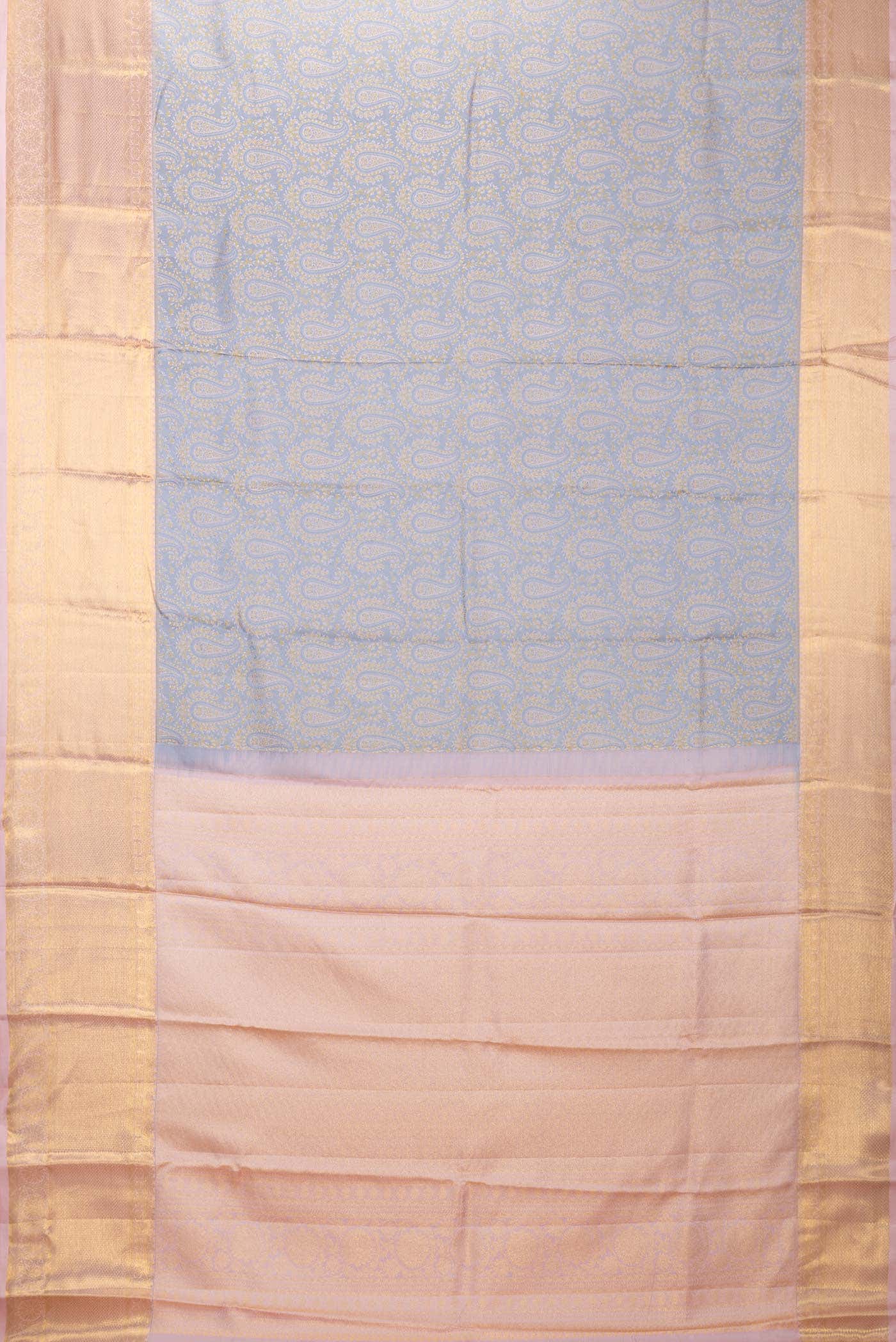 Light Blue Dual Tone Kanchipuram Silk Saree