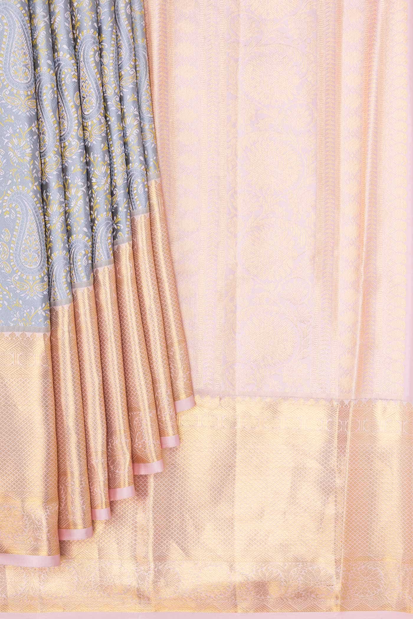 Light Blue Dual Tone Kanchipuram Silk Saree