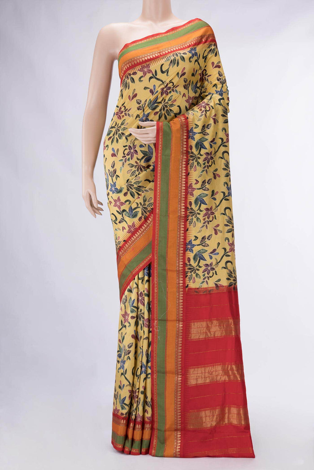 Sandal Kanchipuram Silk Saree