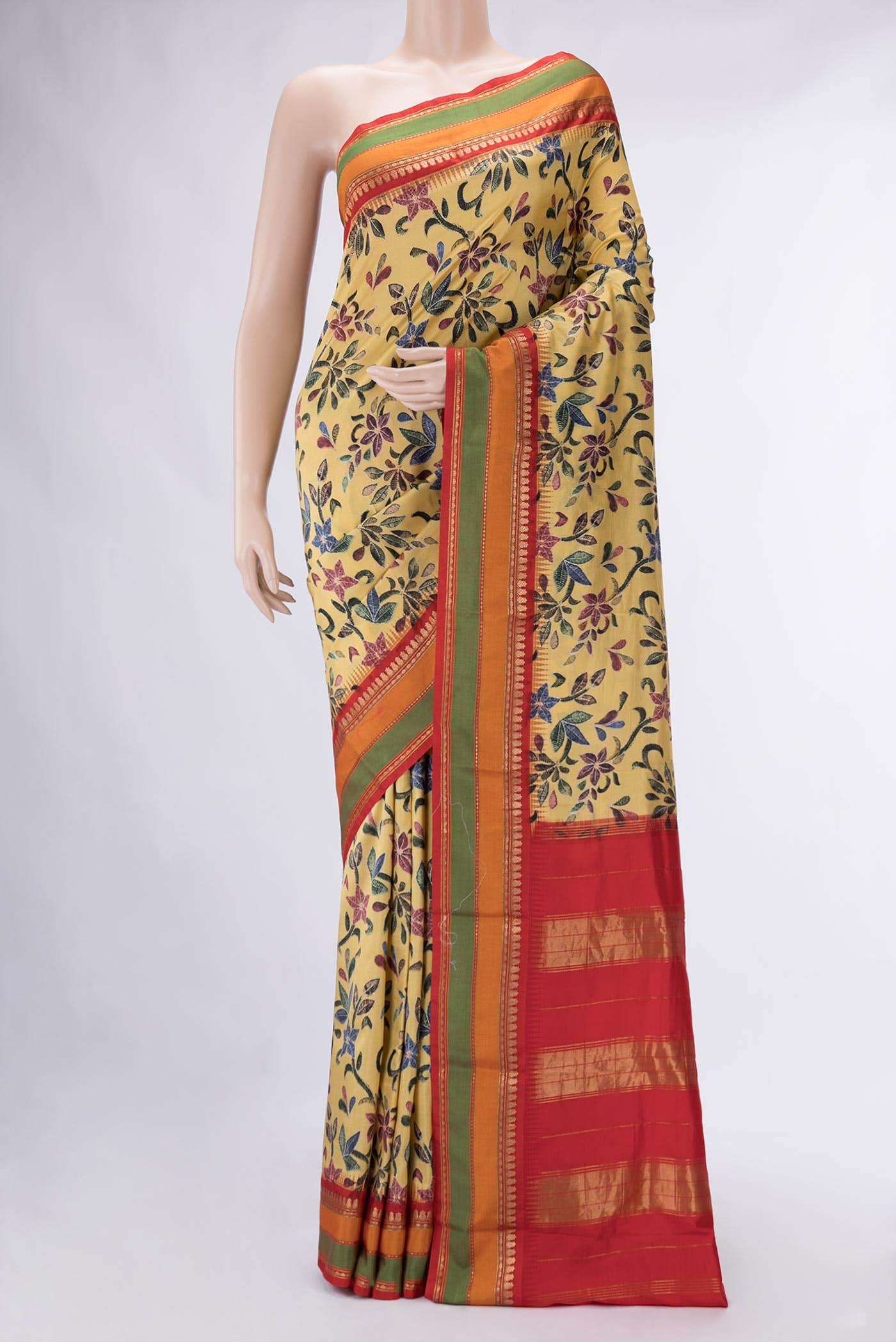 Sandal Kanchipuram Silk Saree