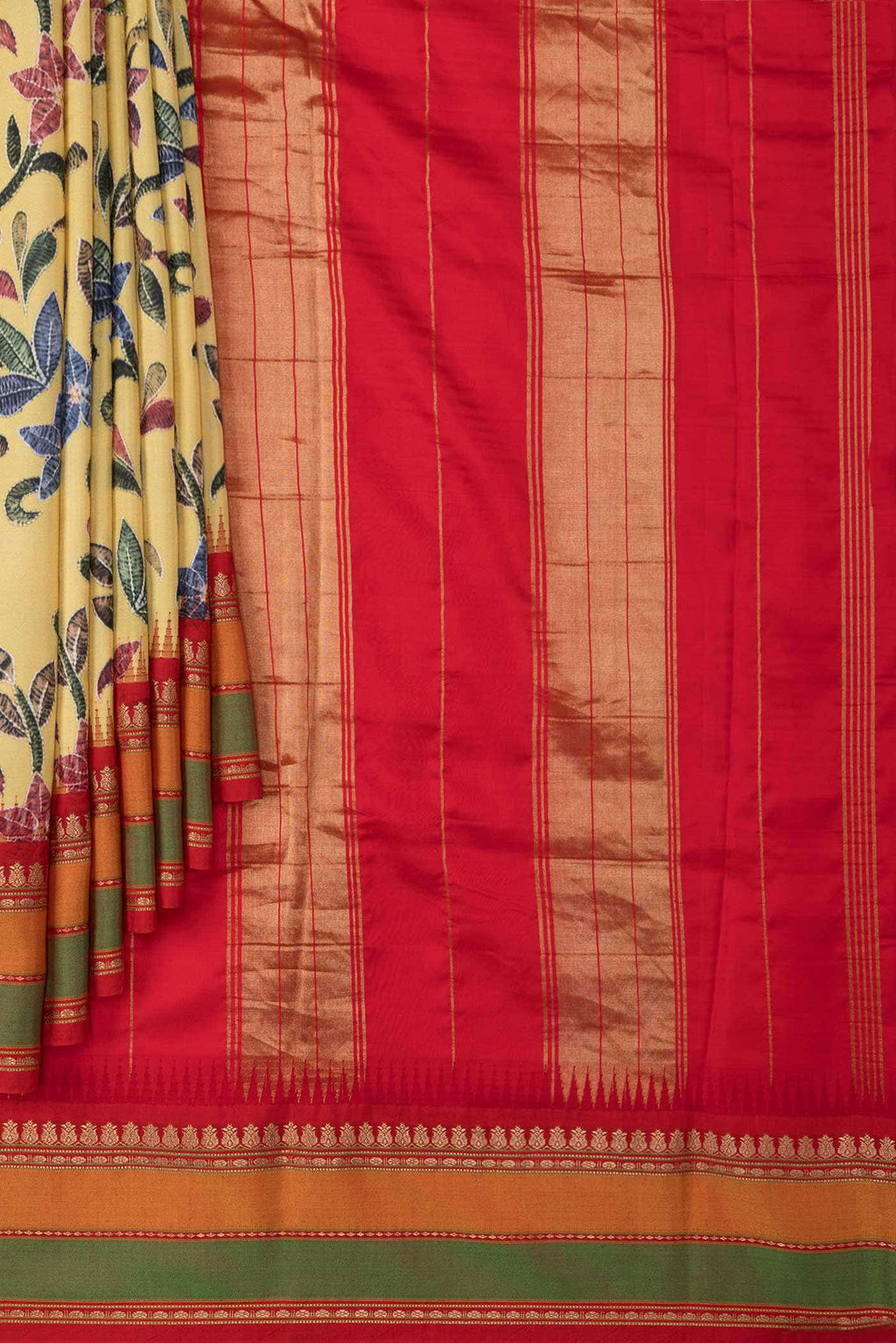 Sandal Kanchipuram Silk Saree