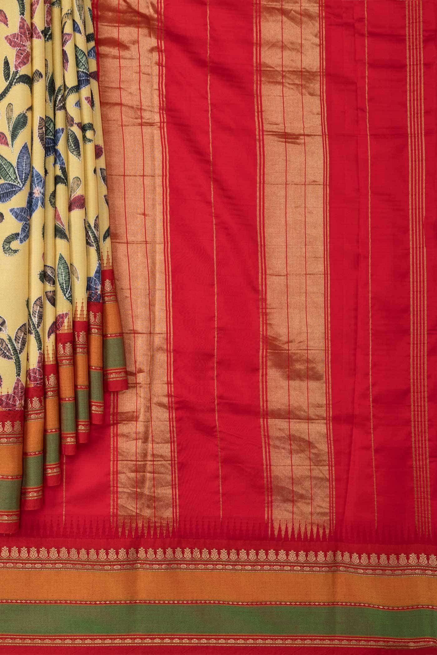 Sandal Kanchipuram Silk Saree