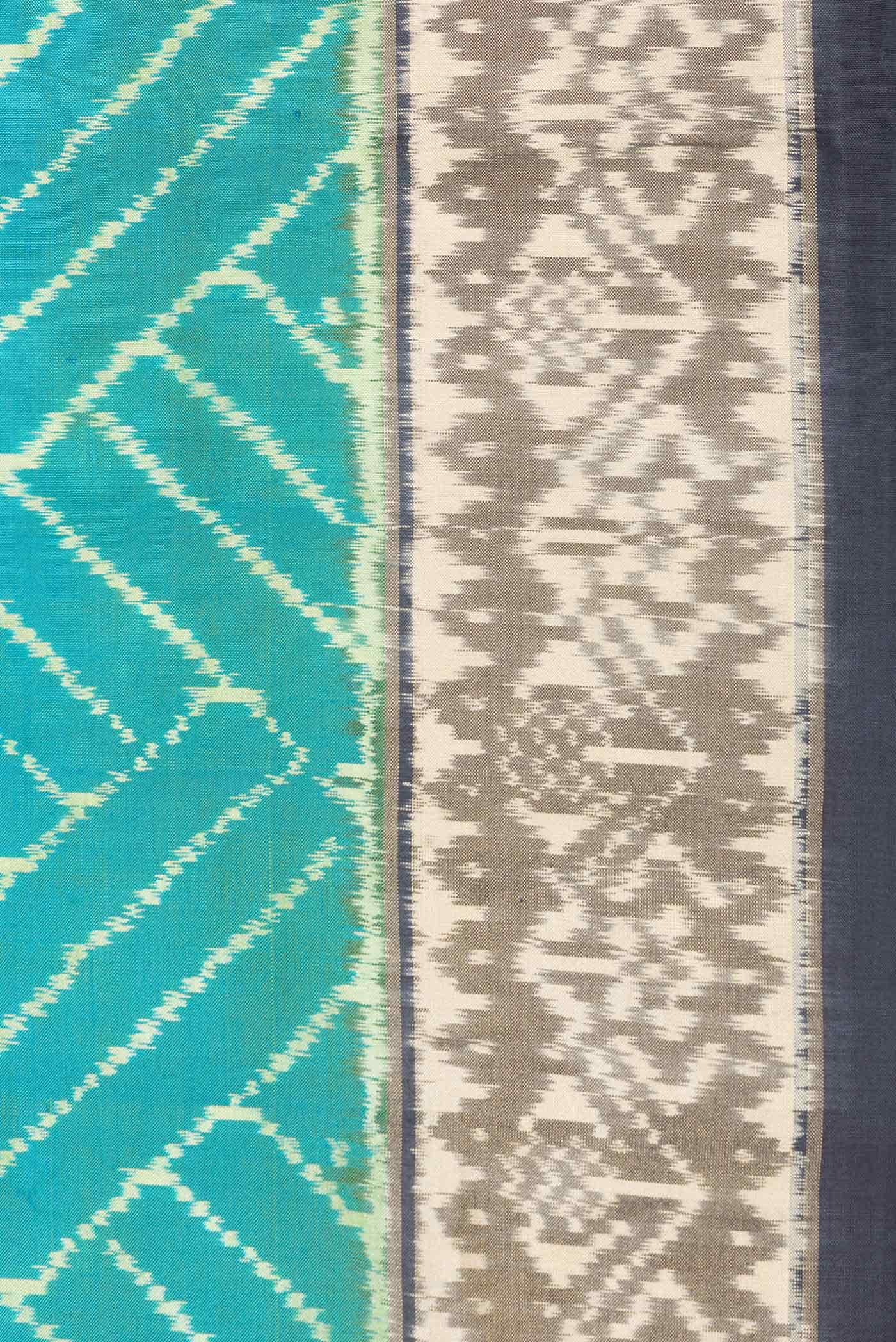 Green Dual Tone Double Ikat Saree