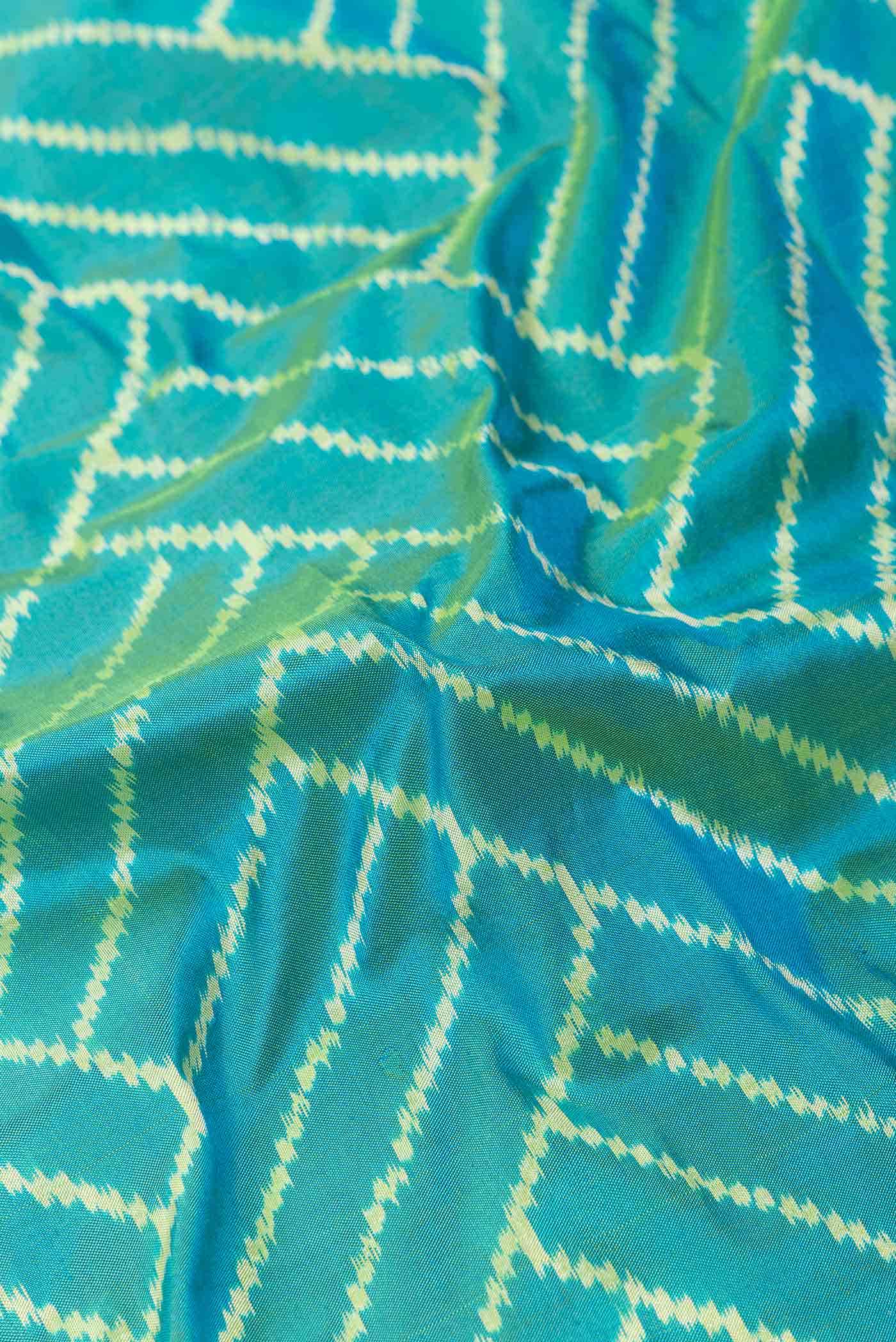 Green Dual Tone Double Ikat Saree