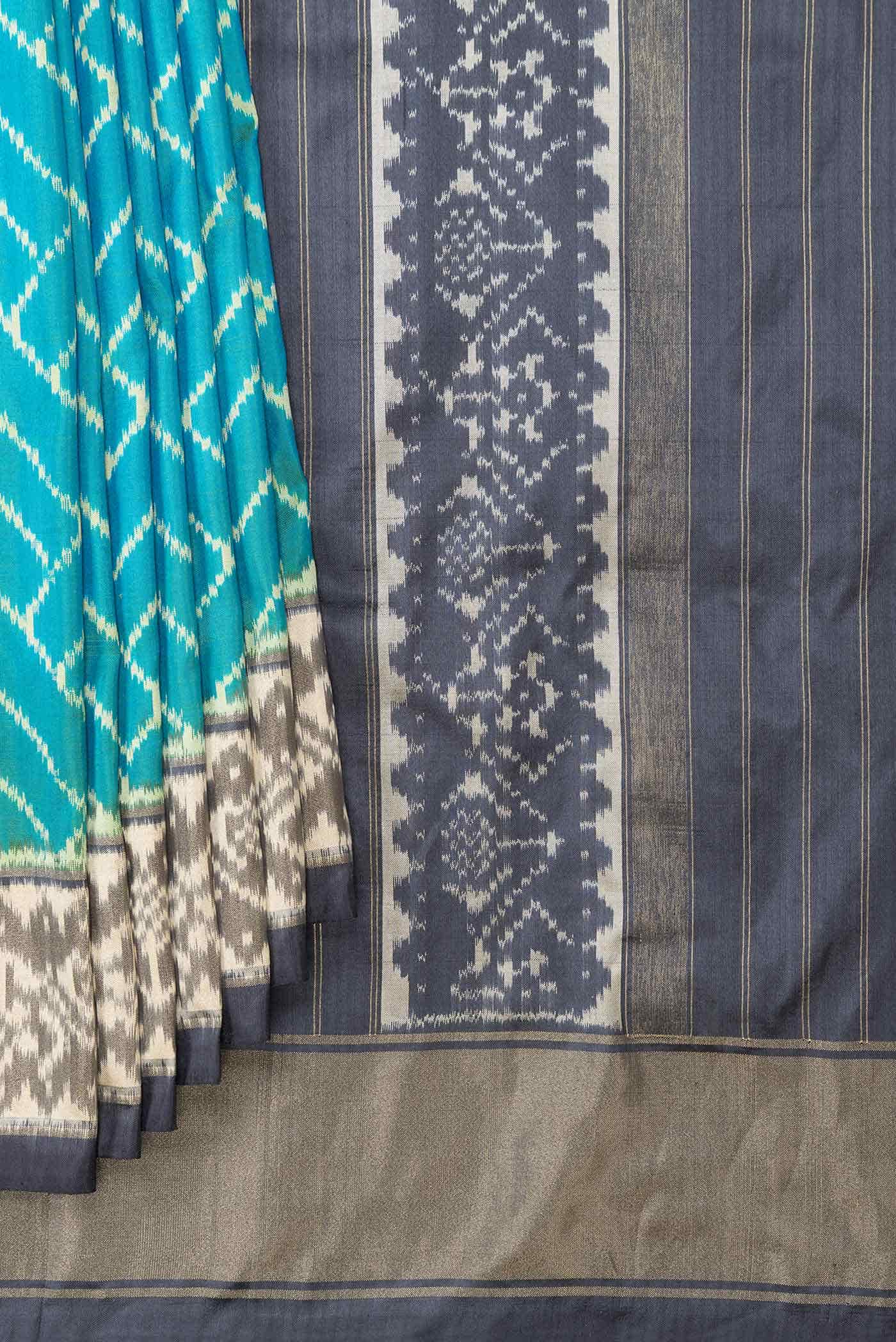 Green Dual Tone Double Ikat Saree