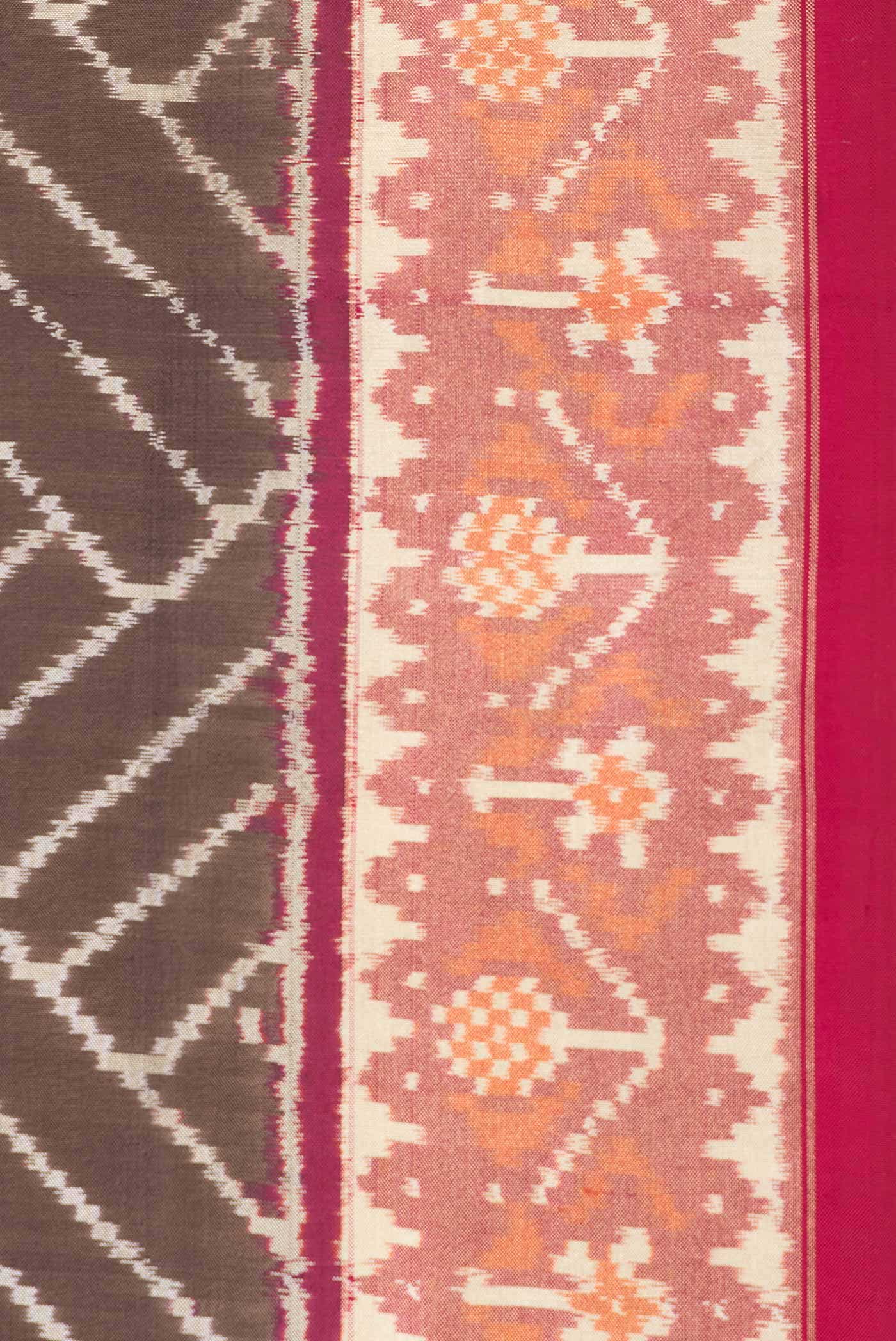 Brown Dual Tone Double Ikat Saree