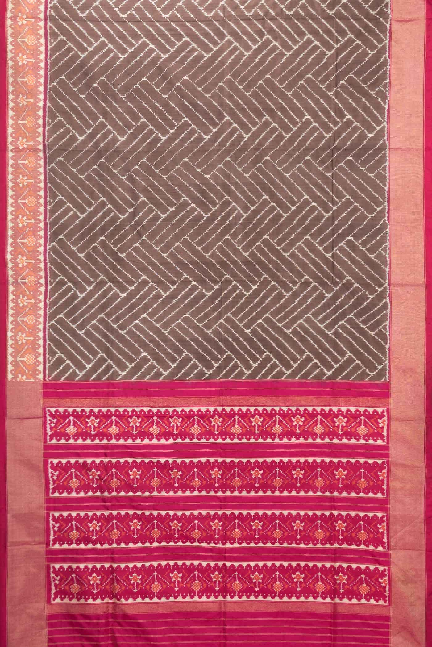 Brown Dual Tone Double Ikat Saree