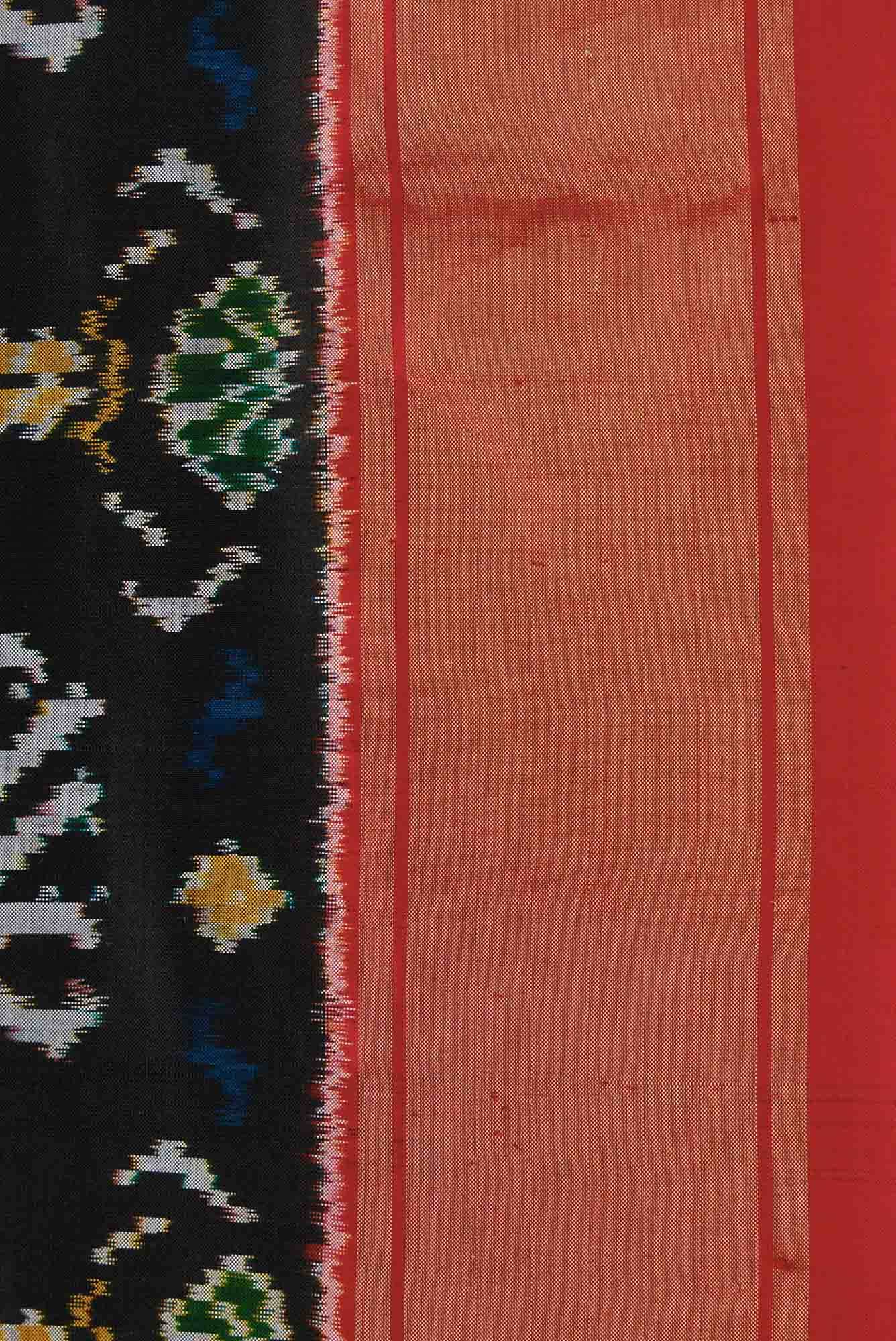 Black Dual Tone Double Ikat Saree