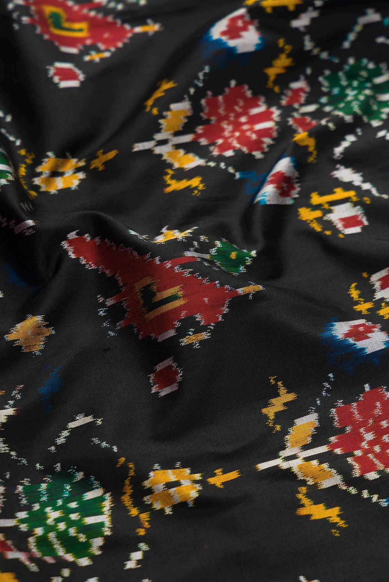 Black Dual Tone Double Ikat Saree