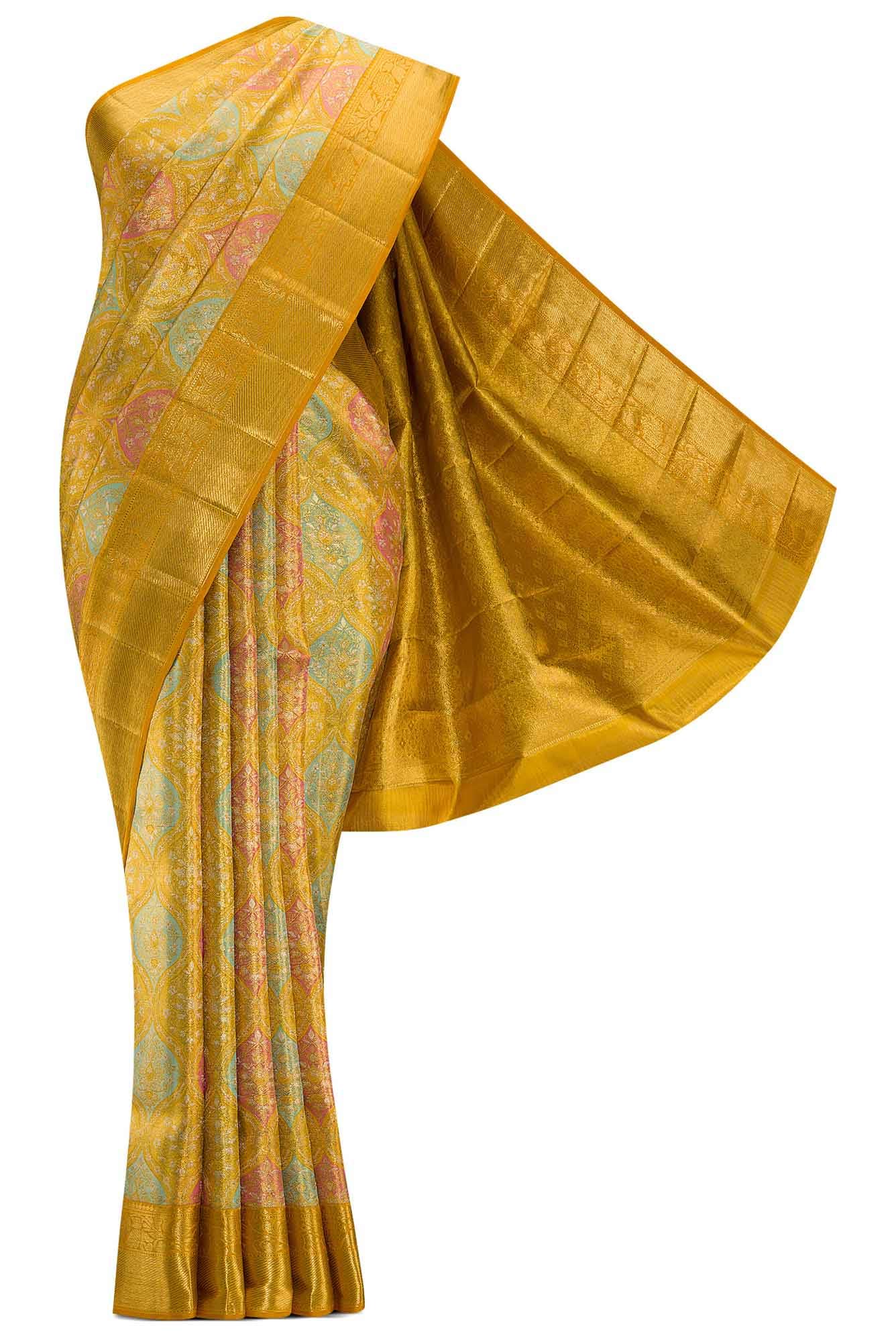 Gold Kanchipuram Tissue Silk Saree
