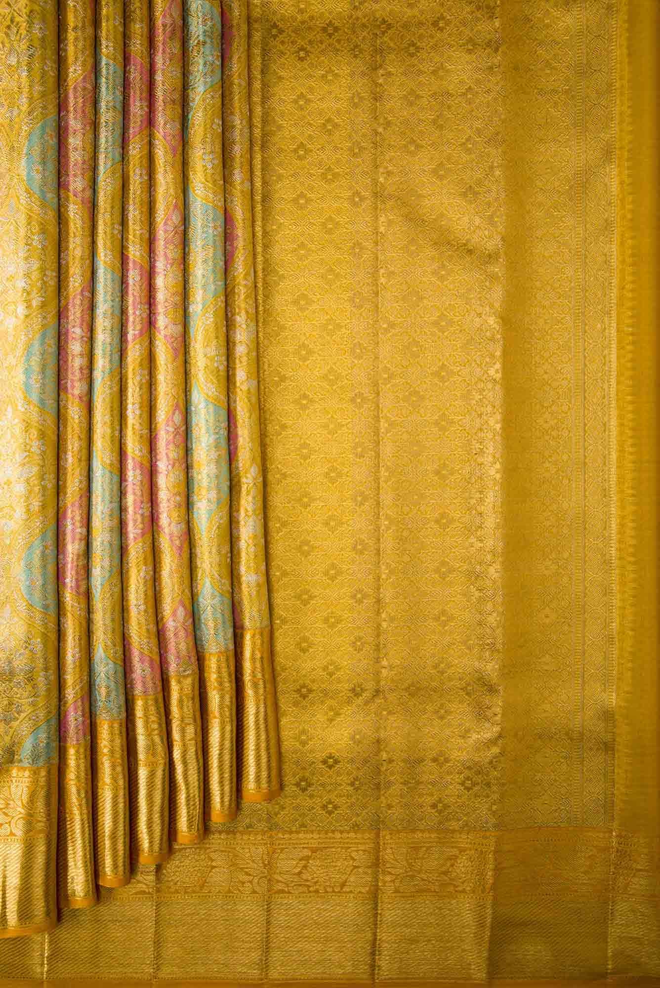 Gold Kanchipuram Tissue Silk Saree