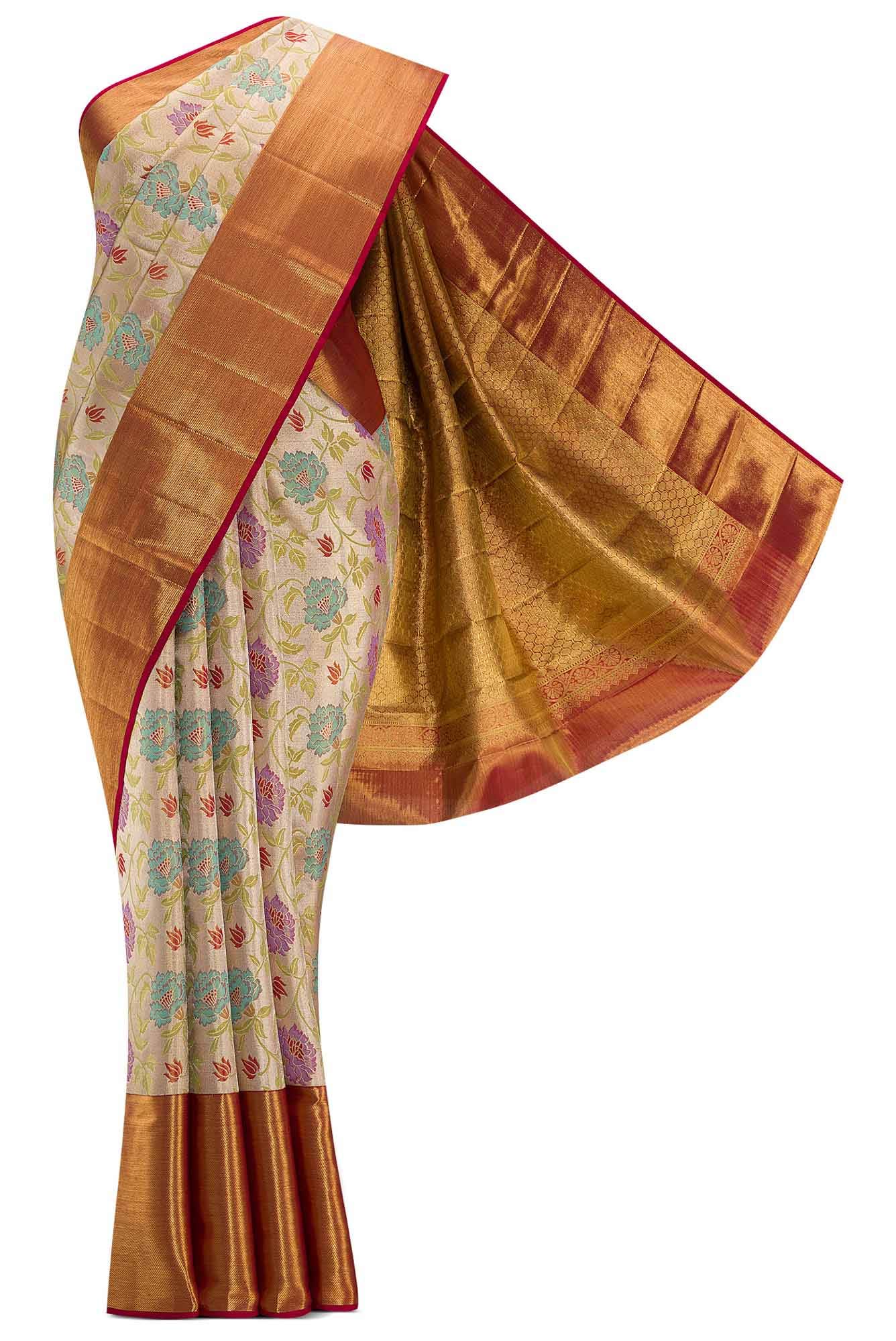 Gold Kanchipuram Tissue Silk Saree
