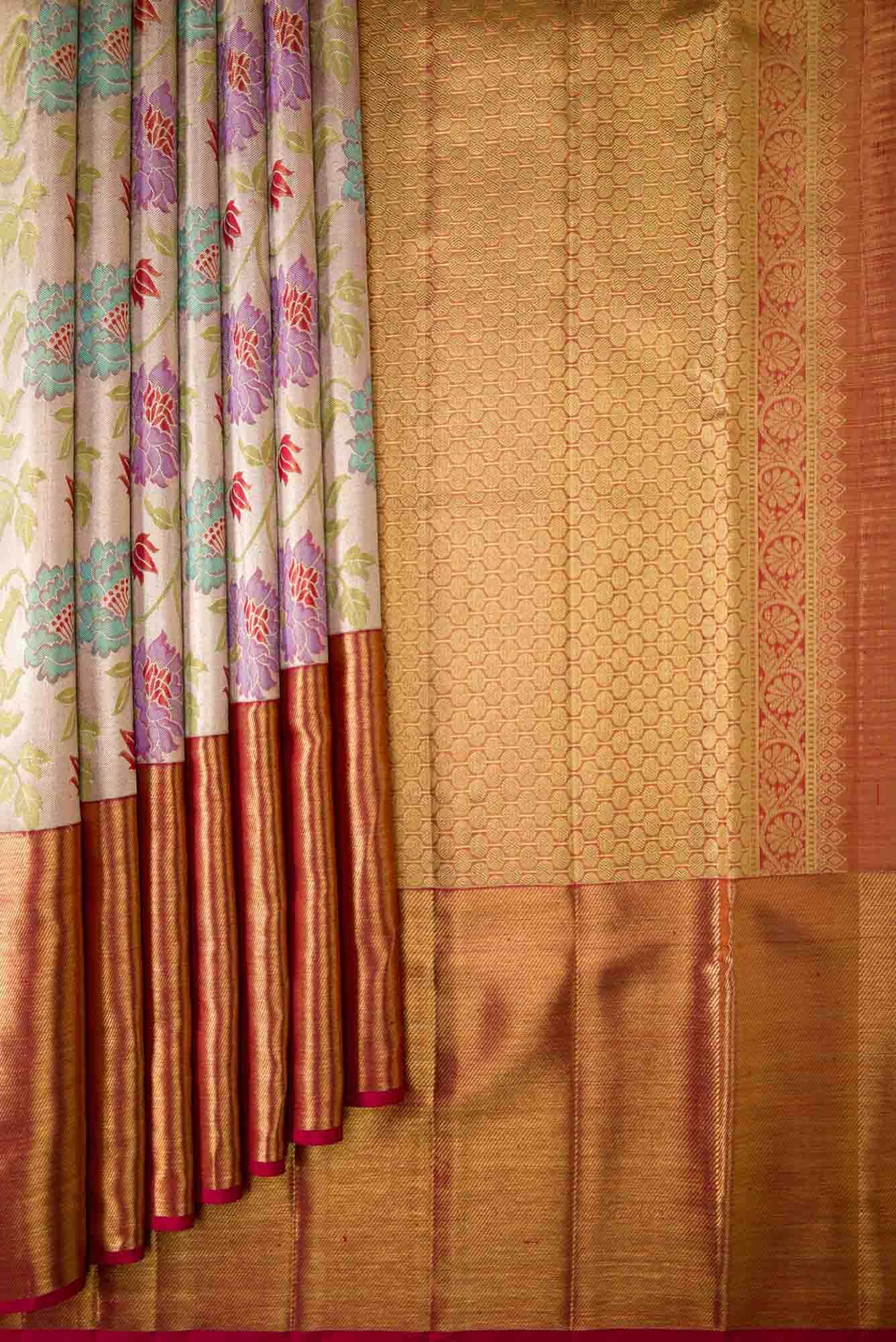Gold Kanchipuram Tissue Silk Saree