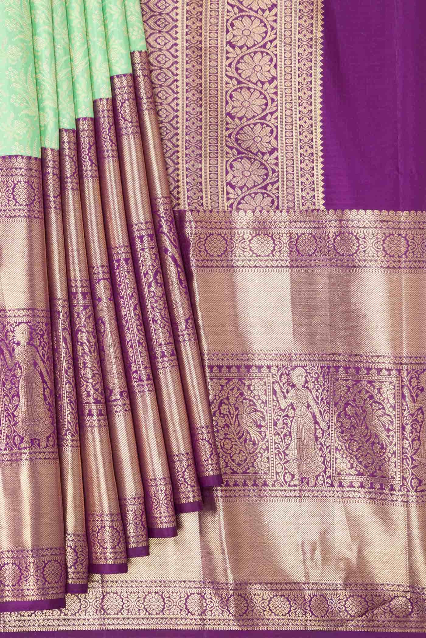 Green Dual Tone Kanchipuram Silk Saree