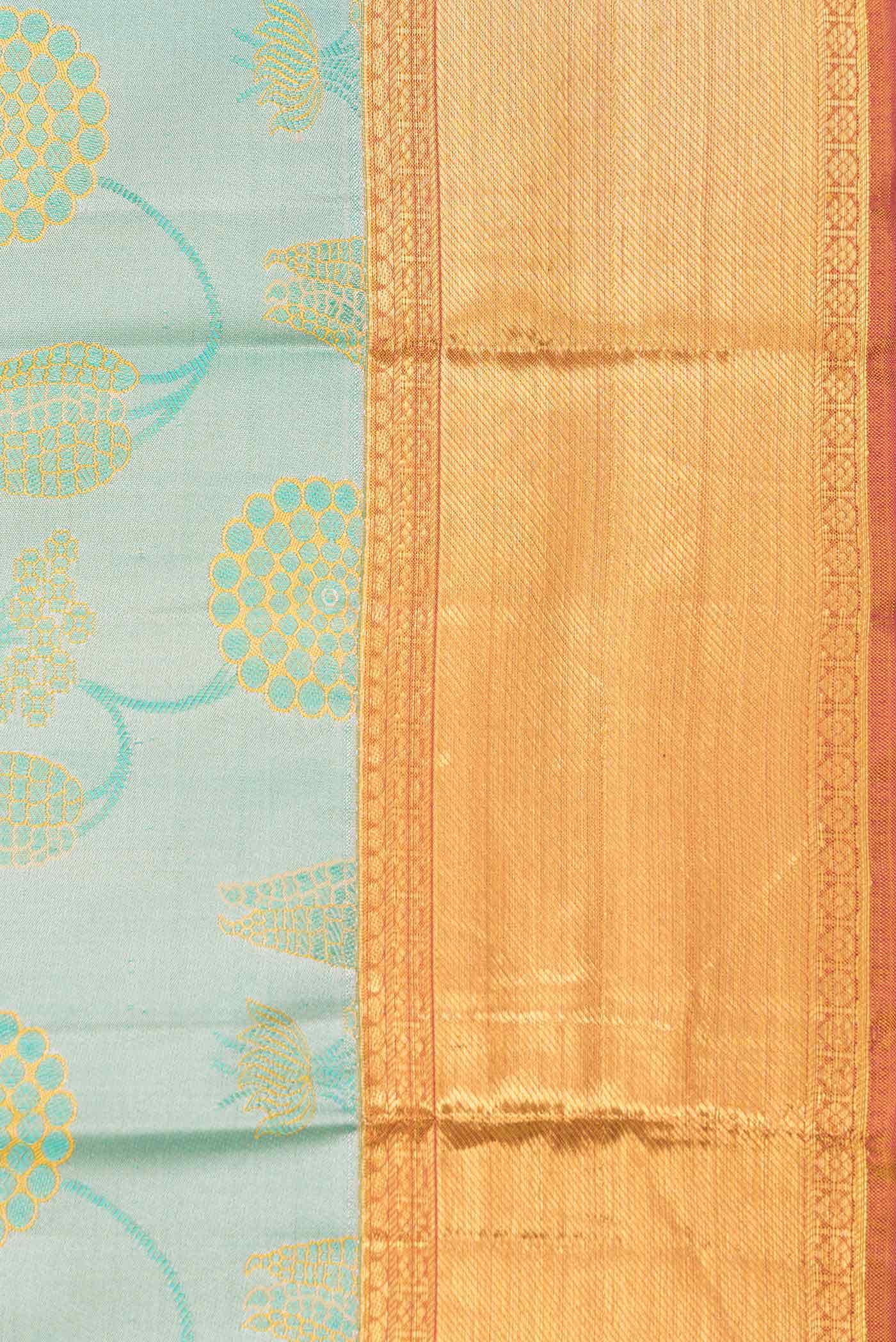 Light Green Dual Tone Kanchipuram Silk Saree