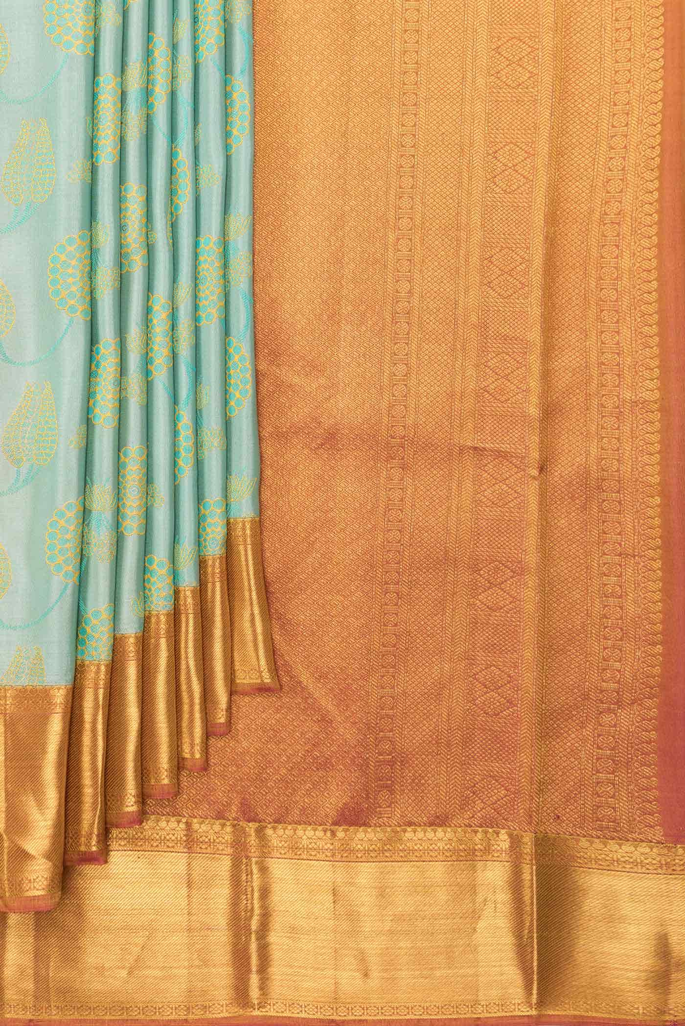 Light Green Dual Tone Kanchipuram Silk Saree