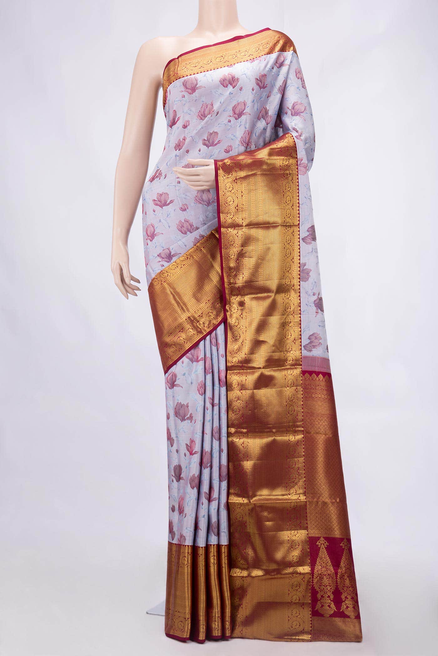 Lavender Kanchipuram Silk Saree