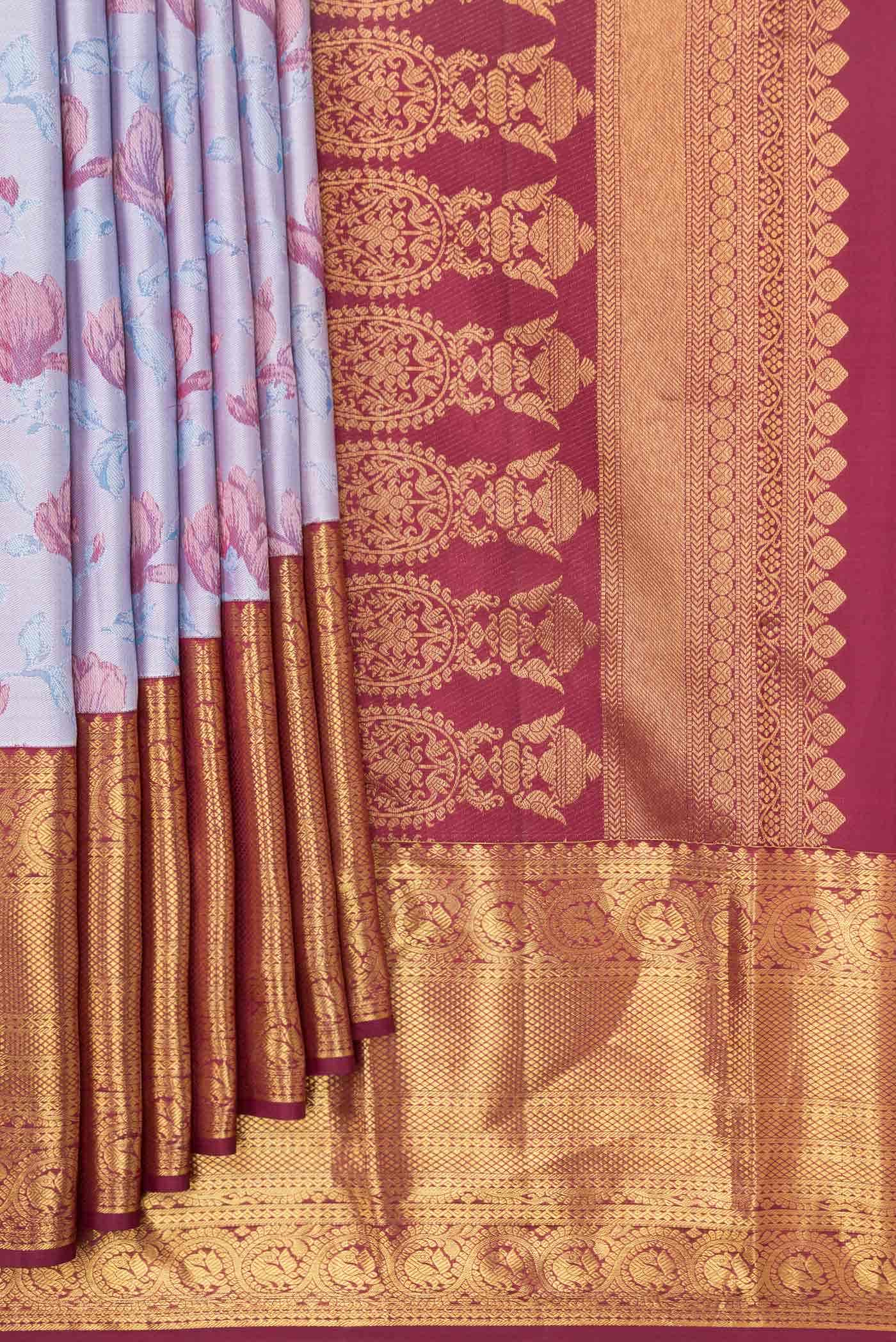 Lavender Kanchipuram Silk Saree