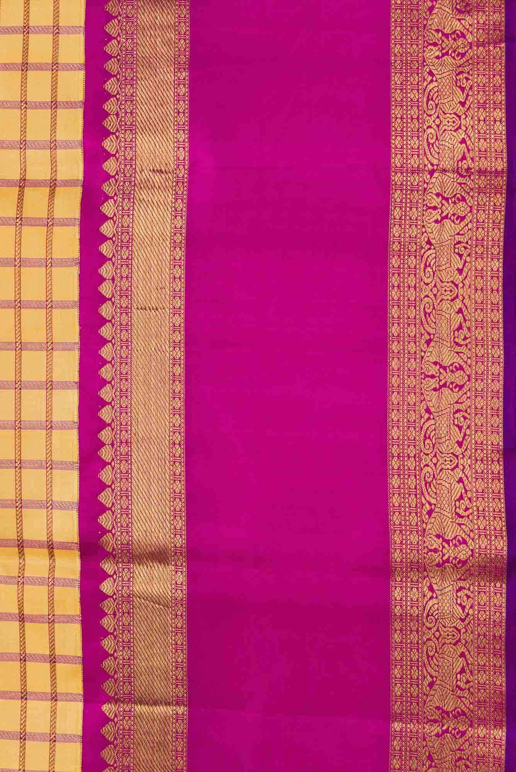 Pure Silk Pure Zari Sandal Dual Tone Kanchipuram Saree