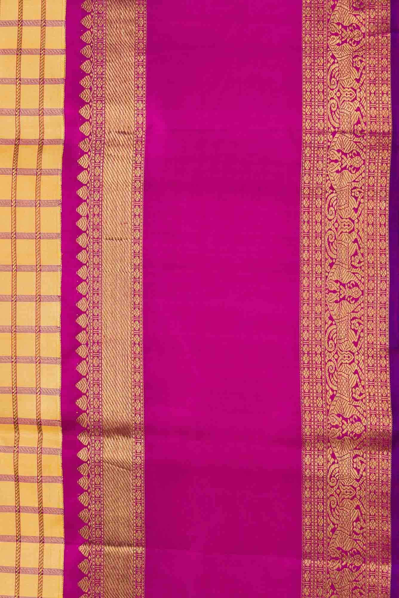 Pure Silk Pure Zari Sandal Dual Tone Kanchipuram Saree
