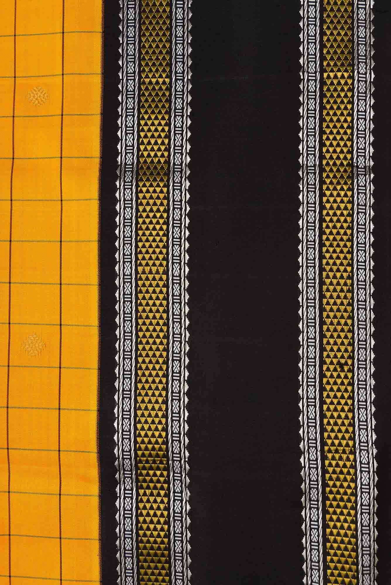 Pure Silk Pure Zari Yellow Dual Tone Kanjivaram Saree