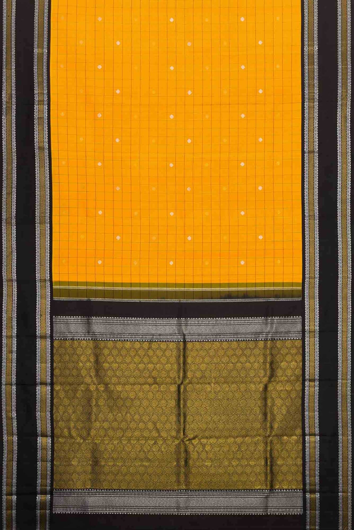 Pure Silk Pure Zari Yellow Dual Tone Kanjivaram Saree